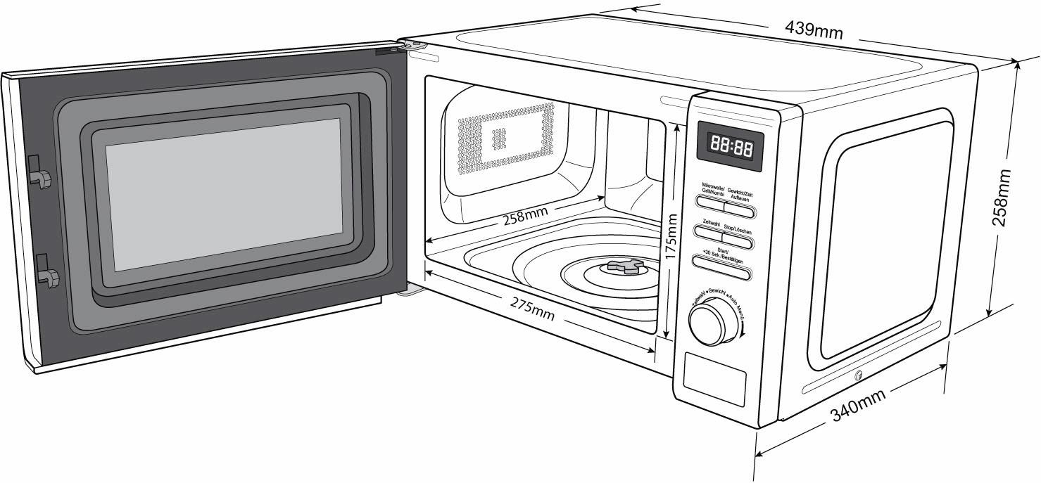 Hanseatic Mikrowelle »697476«, Online 700 W, Shop im OTTO Grill, weiß