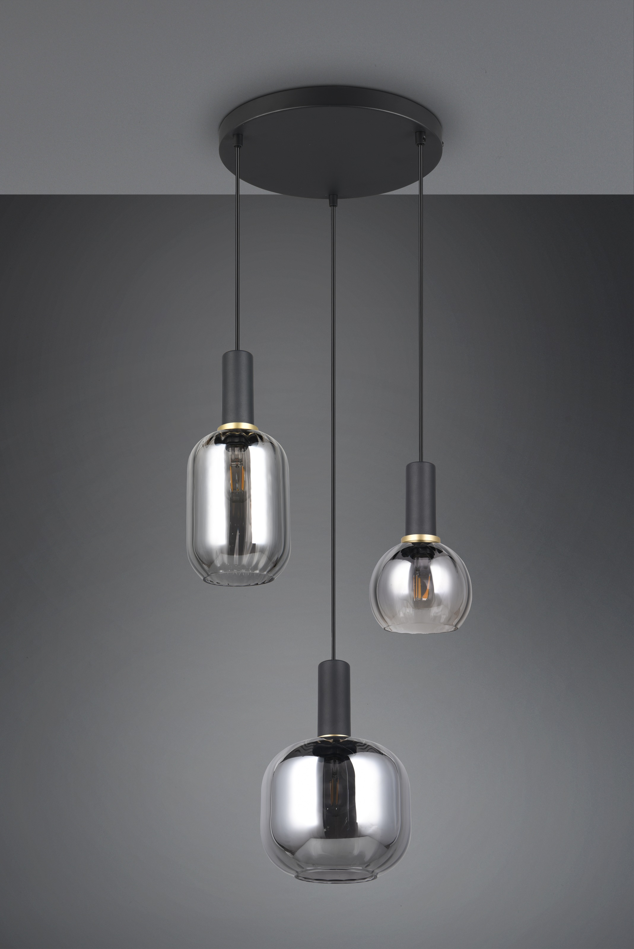 TRIO Leuchten Pendelleuchte »DIVA, E27 Hängelampe 3-flammig mit Glasschirm, exkl 3xE27 max 10W« E27 1 Stk. warmweiß - kaltweiß höhenverstellbar bis max 150cm Hängeleuchte Ø 30 cm Wohnzimmer Küche