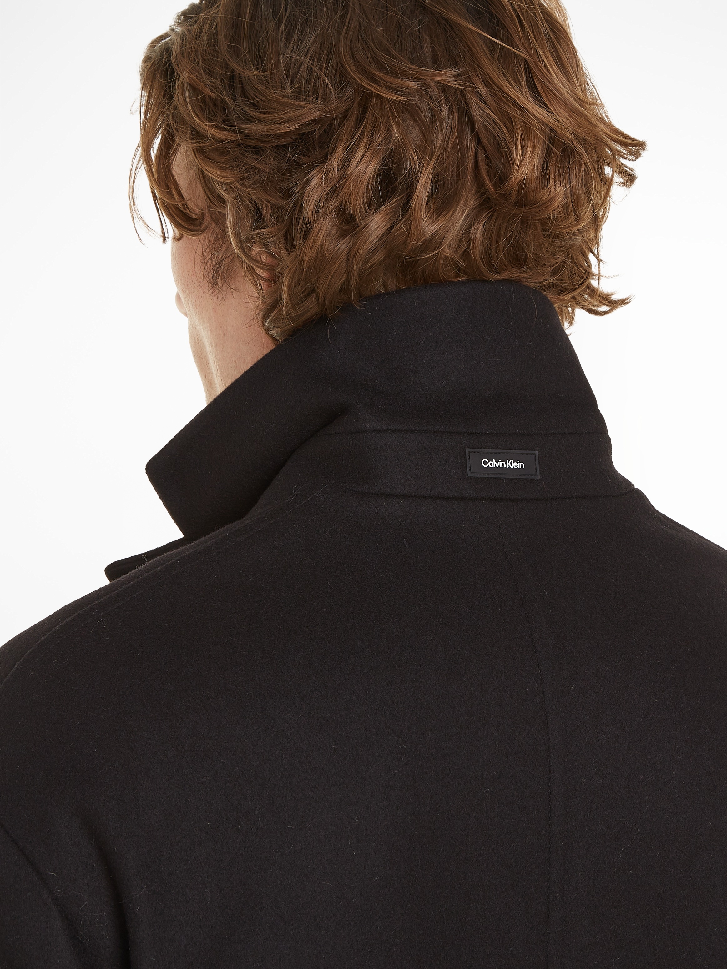 Calvin Klein Wollmantel »MODERN WOOL BLEND COAT«, mit Markenlabel