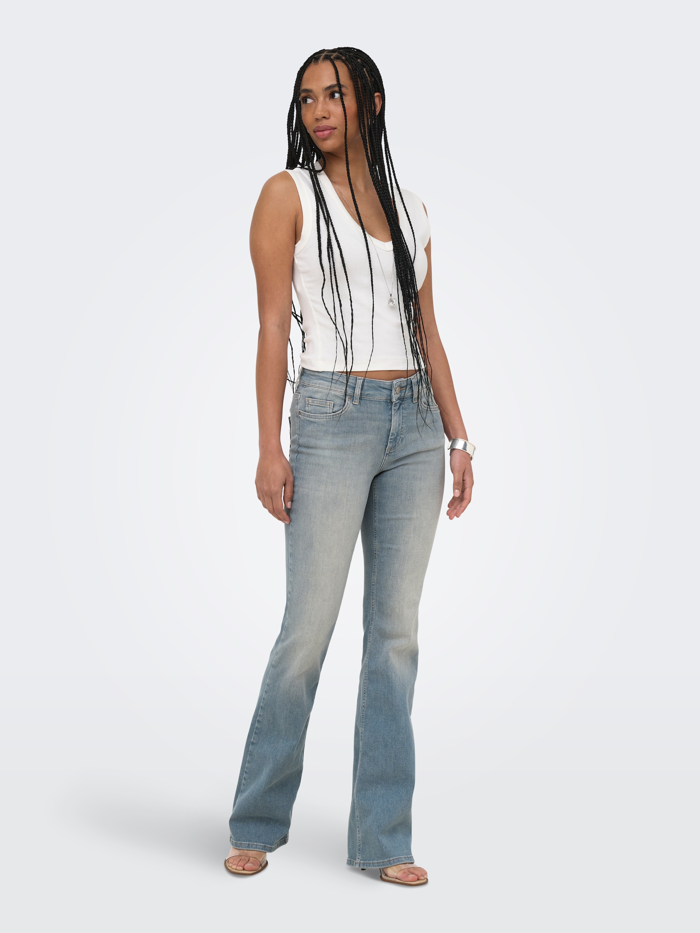 ONLY Bootcut-Jeans »ONLBLUSH MID FLARED DNM REA638« Baumwollmischung, bootcut fit