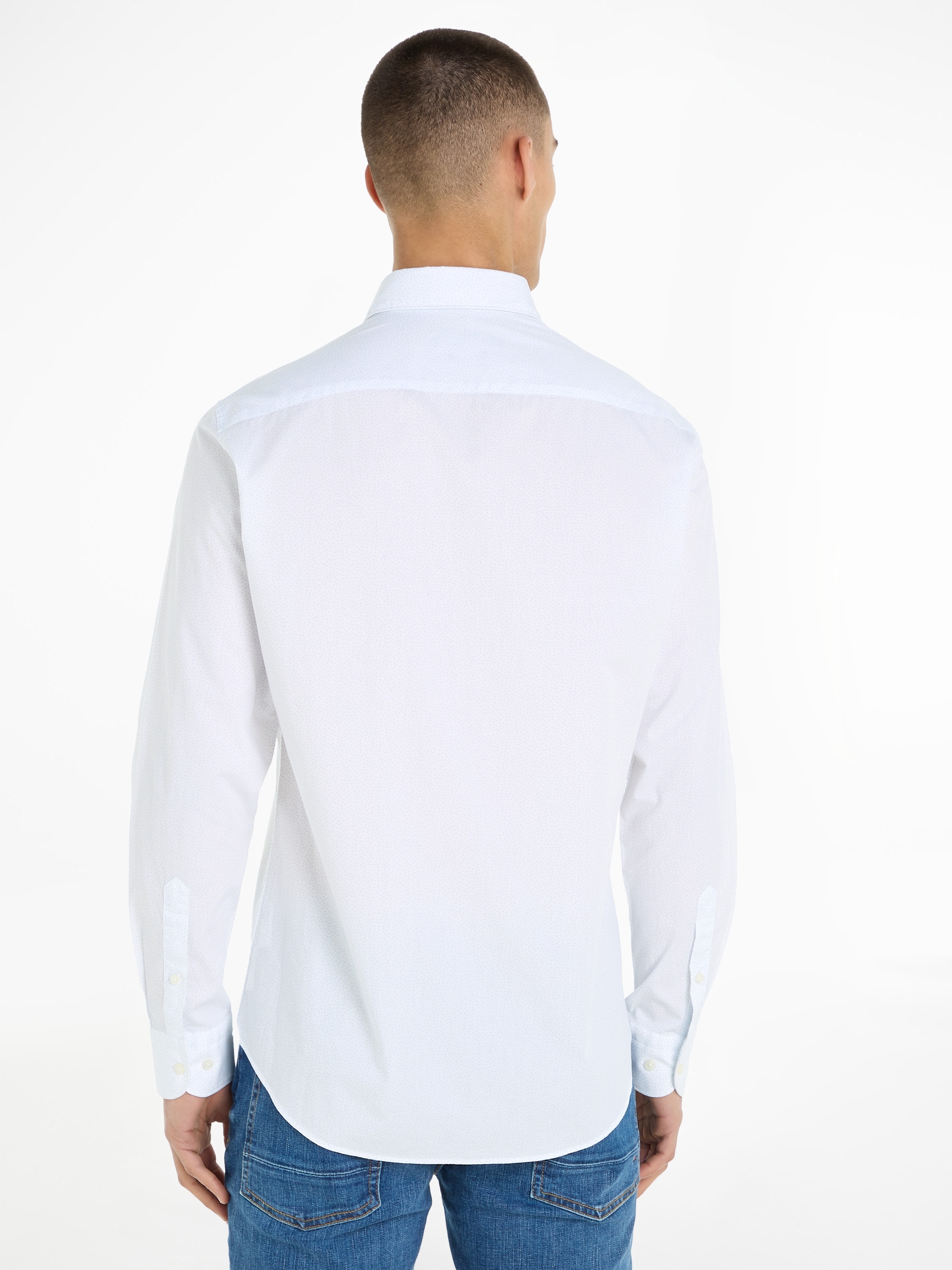 Tommy Hilfiger Langarmhemd »CL W-TILE PRINT RF SHIRT«, mit dezenter Labelflag auf der Brust