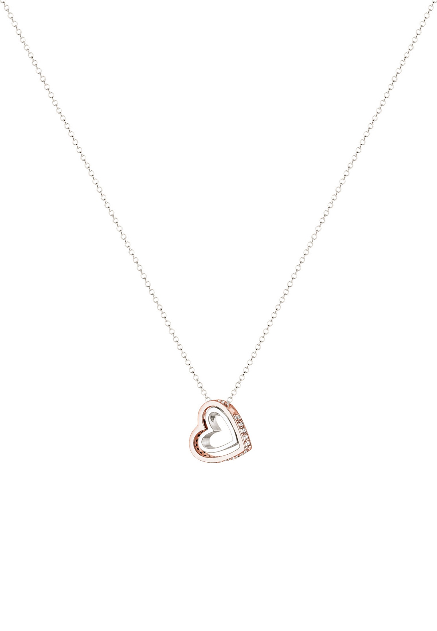 Elli Silberkette »Halskette Herz Weiß 925 Sterling Silber, mit Kristallen von Swarovski® Bicolor, mit Kristallen von Swarovski®«