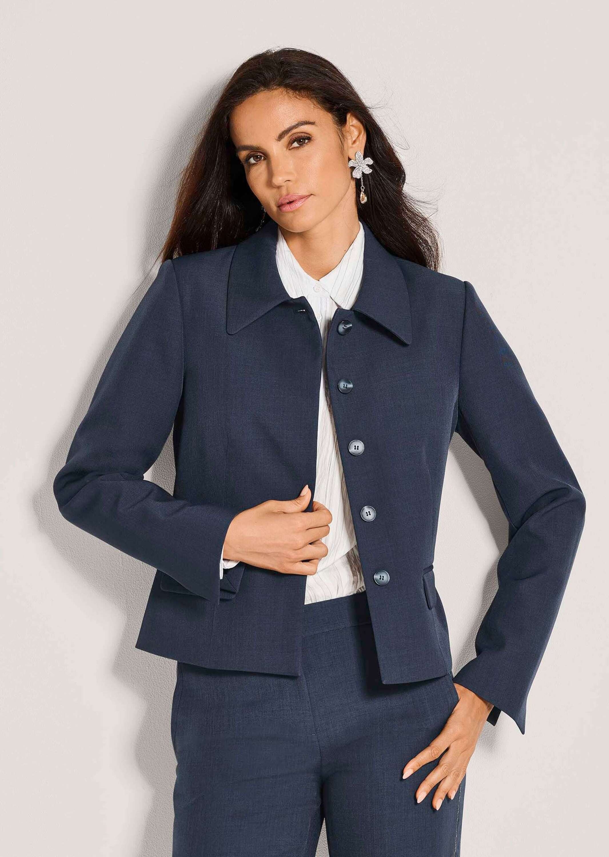 MADELEINE Jackenblazer »Blazer Edler Kurzblazer mit Klappkragen« Verdeckte Knopfleiste