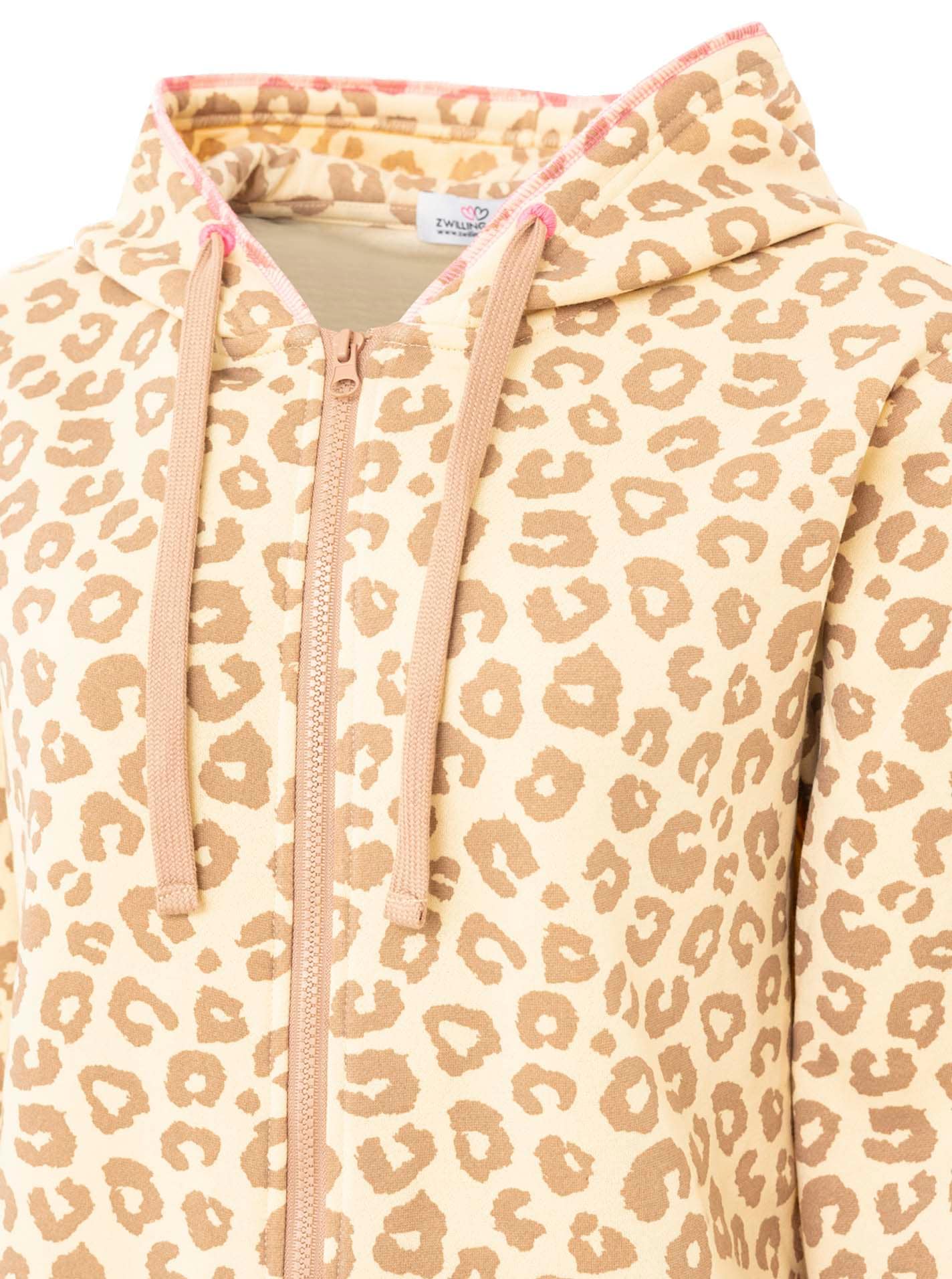 Zwillingsherz Kapuzensweatjacke »"Soft Leo"« Mini-Me, mit Leo Muster, Zipper und Kängurutaschen