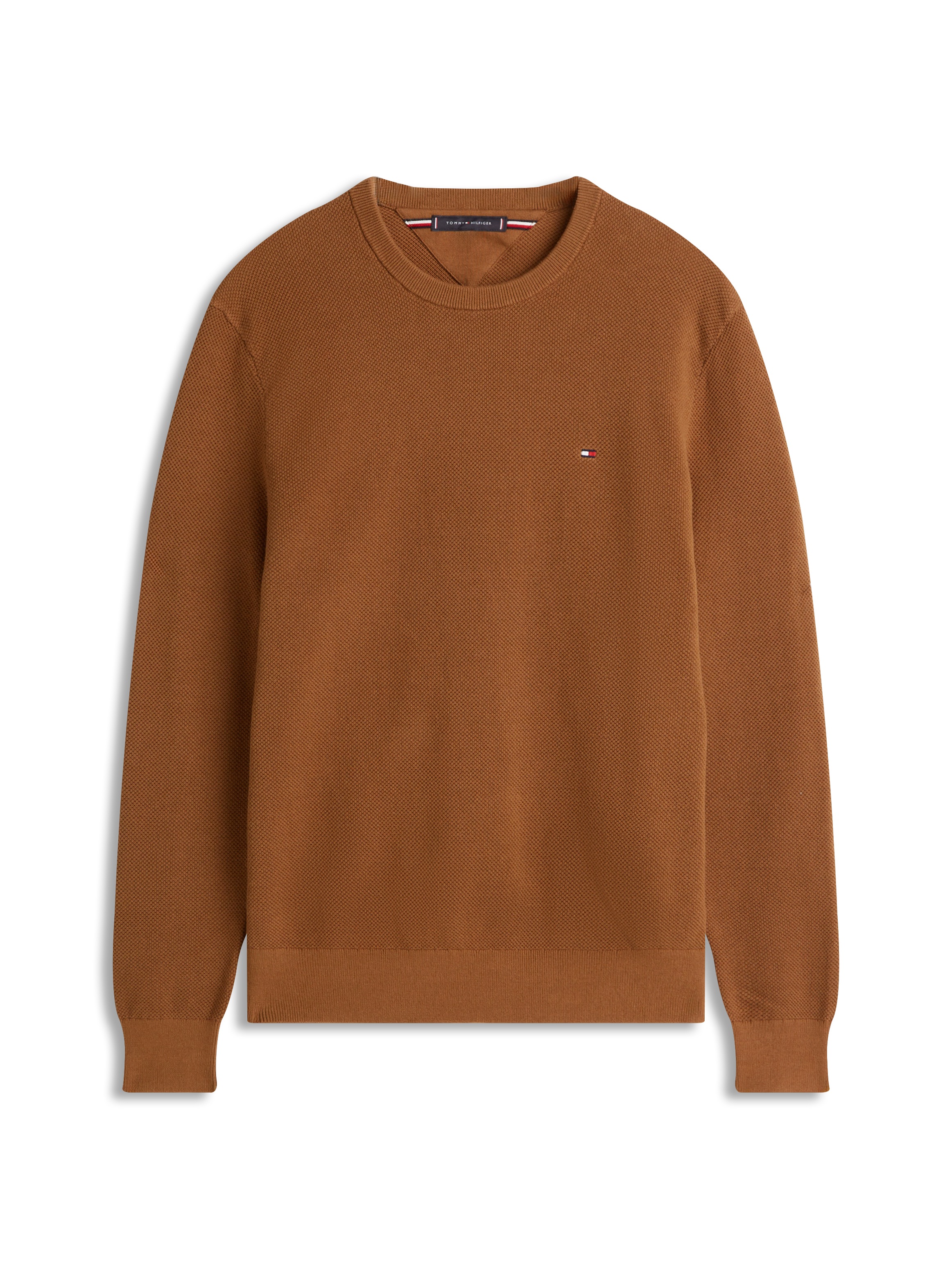 Tommy Hilfiger Rundhalspullover »ESSENTIAL STRUCTURE CREW NECK mit Struktur und Label« unifarben, casual, regular fit, Baumwolle, Rundhals