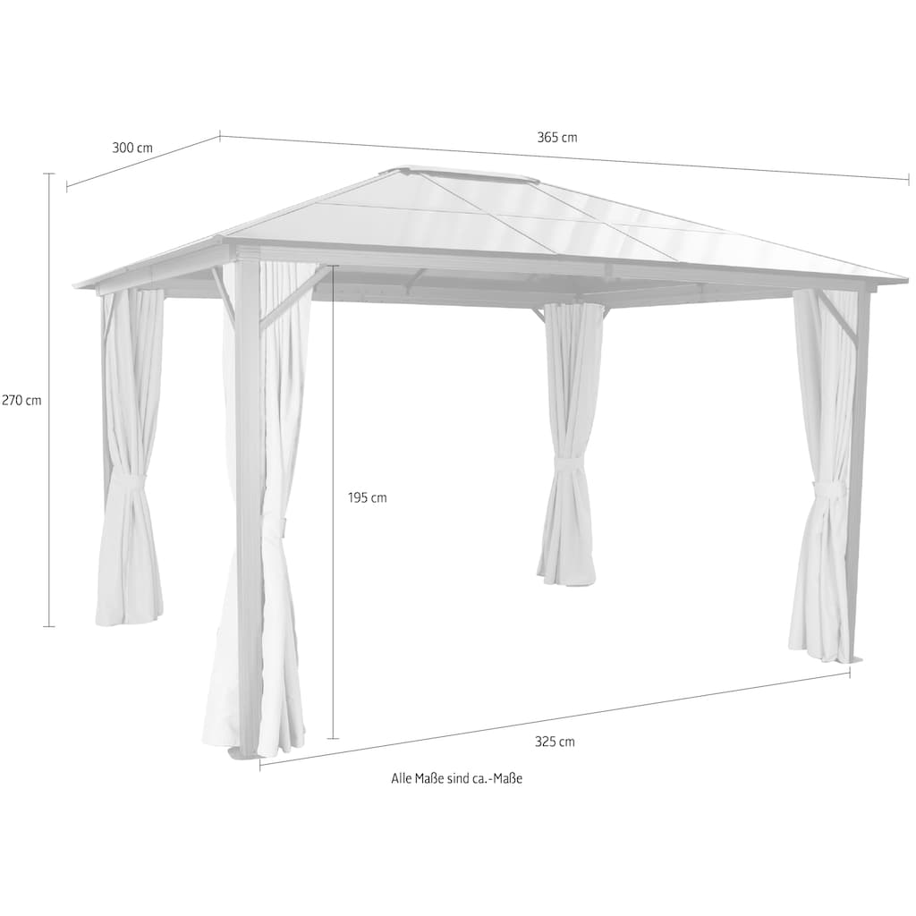 KONIFERA Pavillon »Holzoptik«, (Set), BxT: 300x365 cm, Aluminiumgestell