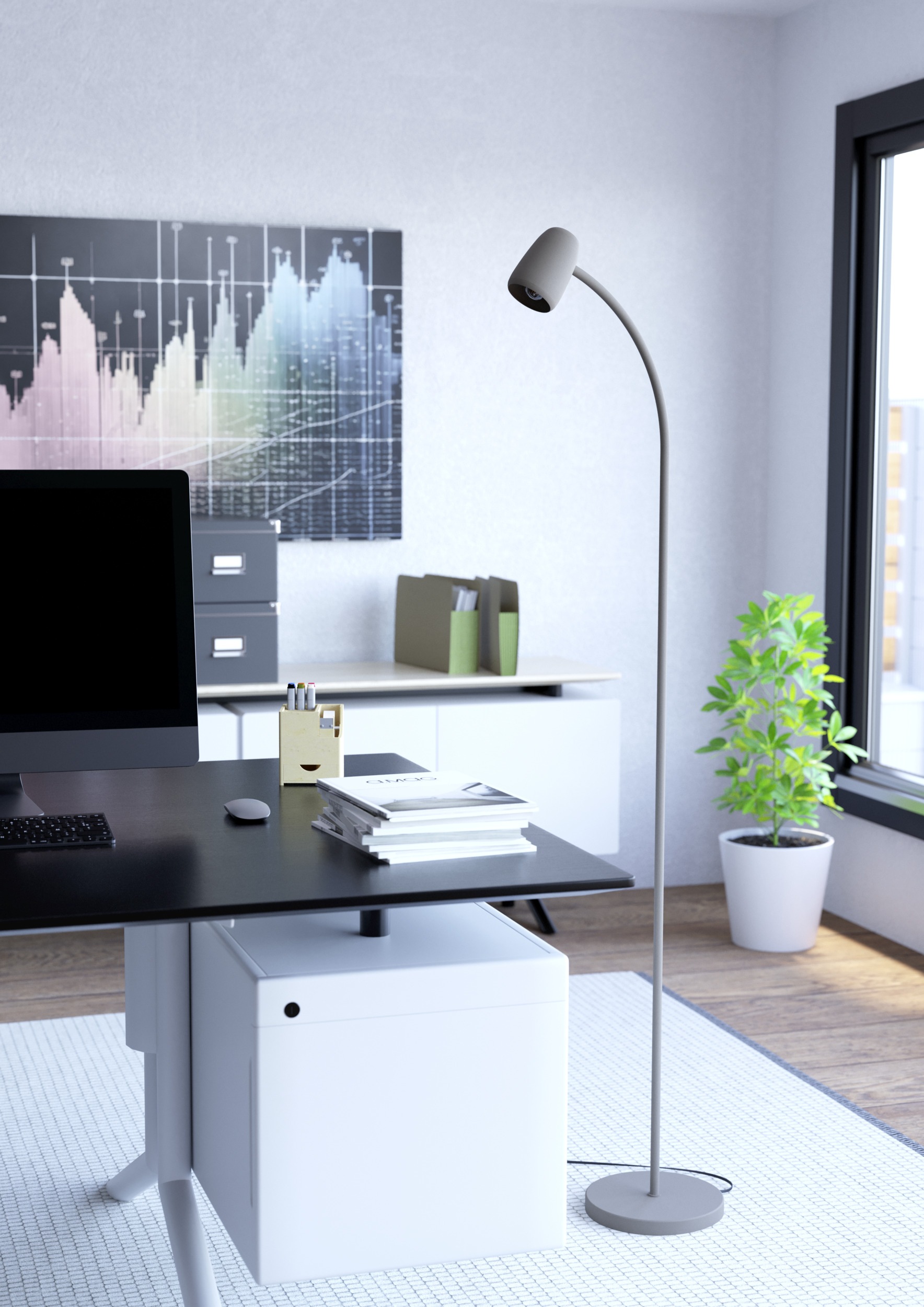 EGLO Stehlampe »CARLO Stehlampe - Stahl - E14 - 1X18W - IP20« E14 1 Stk. Standlampe, 170 cm, Flexarm, schwenkbar, Leselampe, Wohnzimmerlampe