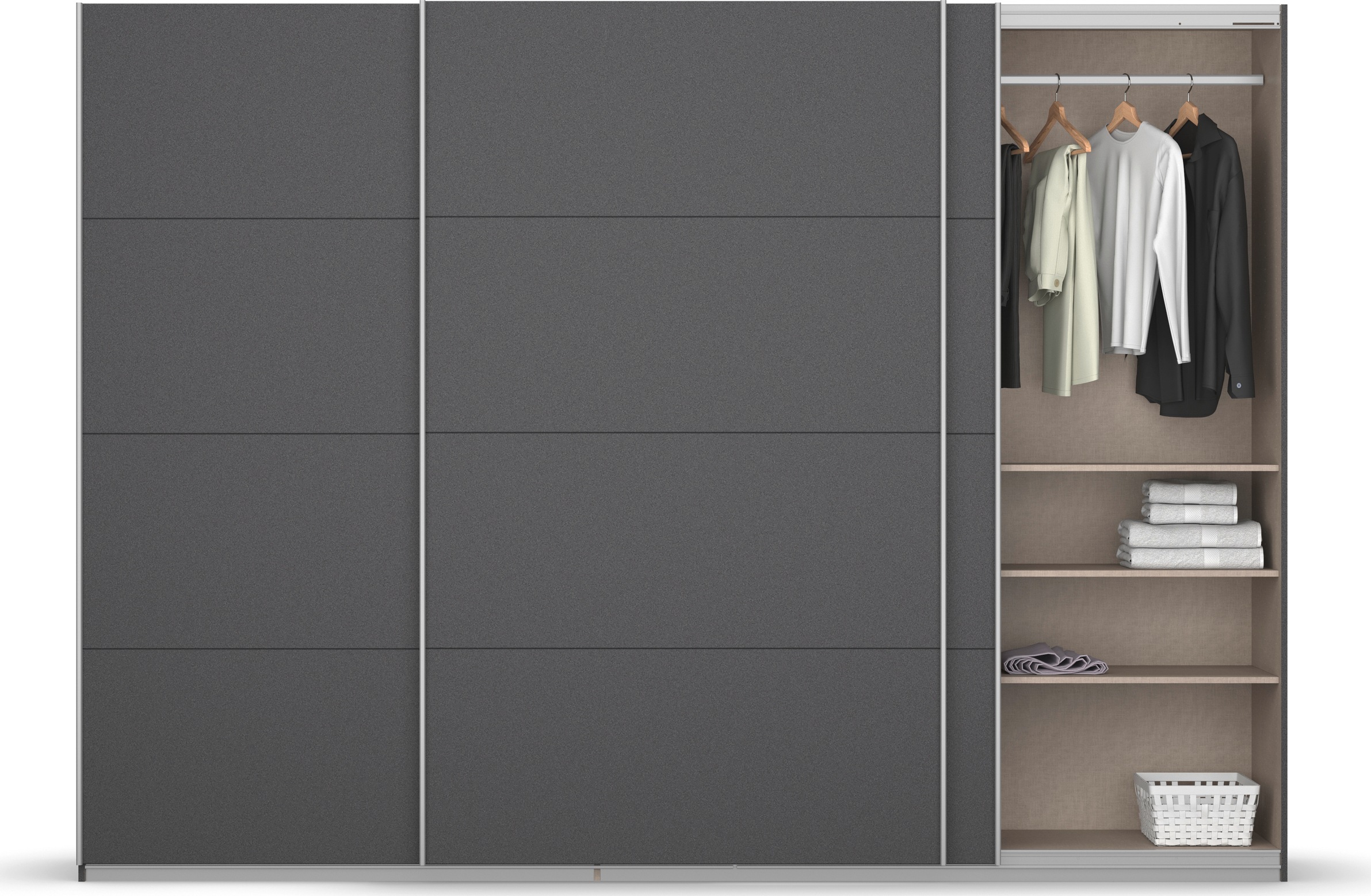 rauch Schwebetürenschrank »Kleiderschrank Schrank Garderobe KOLUNA mit Dekor-Front« 3 Ausstattungen BASIC/CLASSIC/PREMIUM (inkl. SOFT-CLOSE-FUNKTION),  Breiten 203/271/315/360 cm Höhen 210/229 cm MADE IN GERMANY