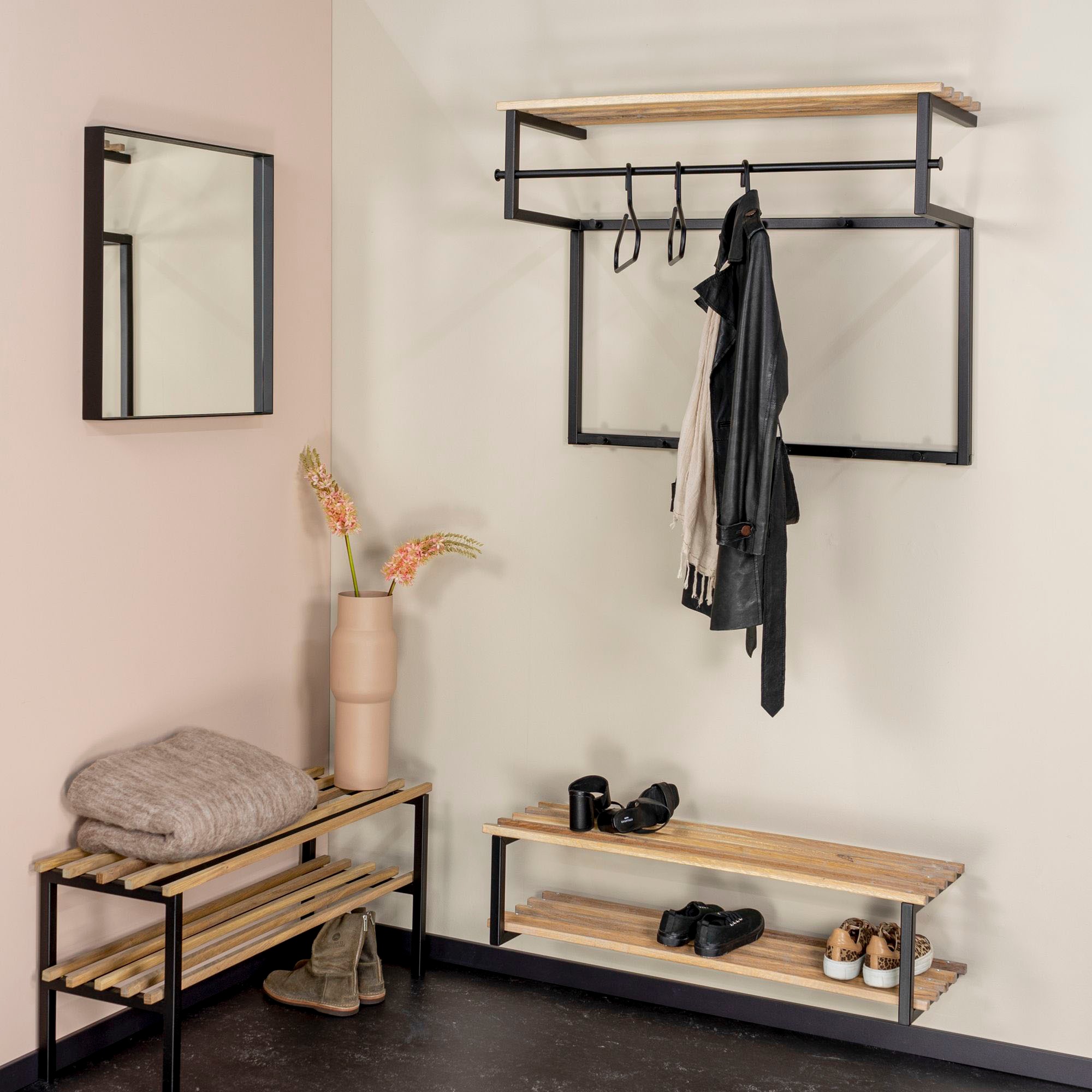 Spinder Design Garderobenleiste, Metall, Breite 100 cm, Familien-Garderobe, 11 Haken
