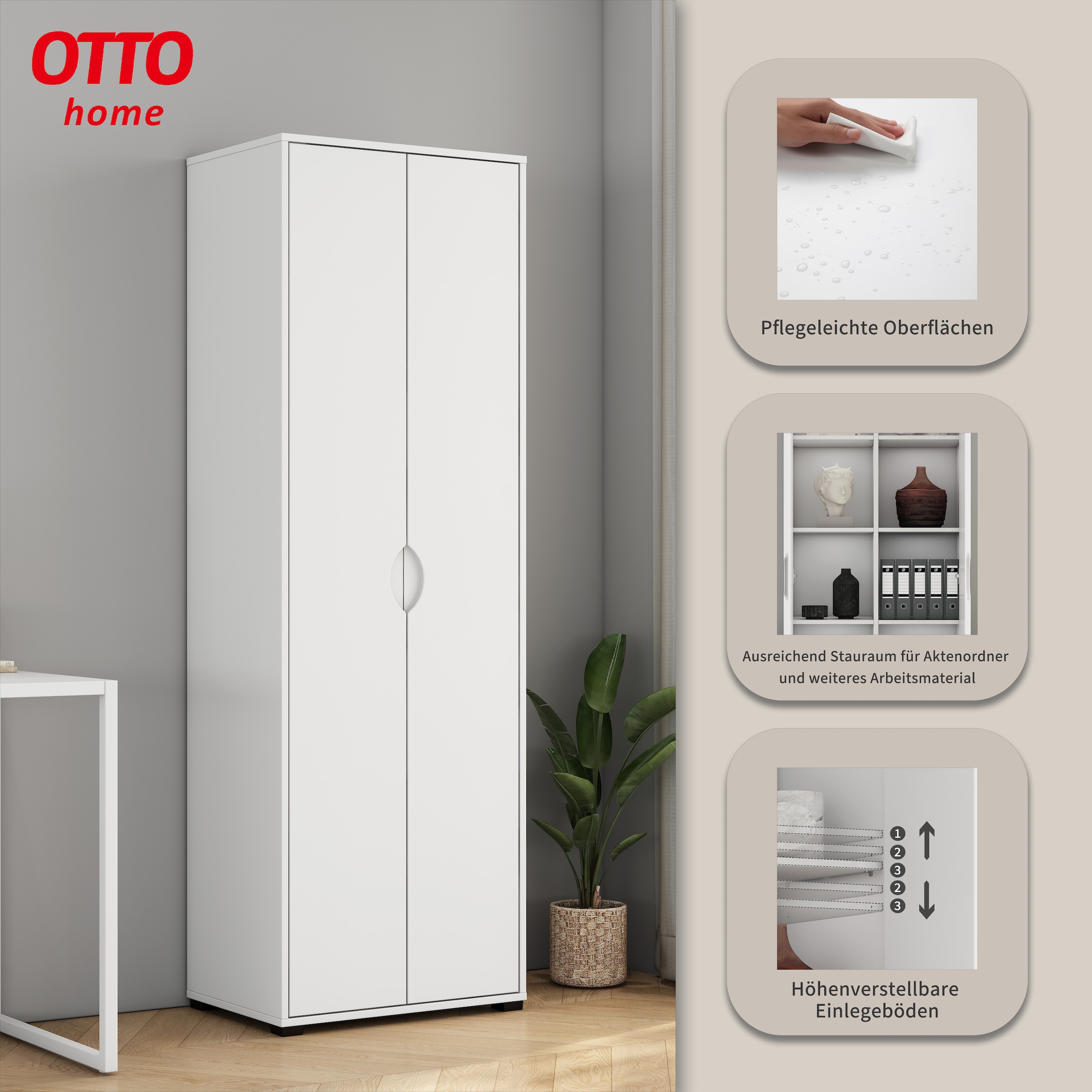 OTTO home Aktenschrank »ALENNA-AS2T« Set,  Mehrzweckschrank, modernes Design, Höhe 180 cm