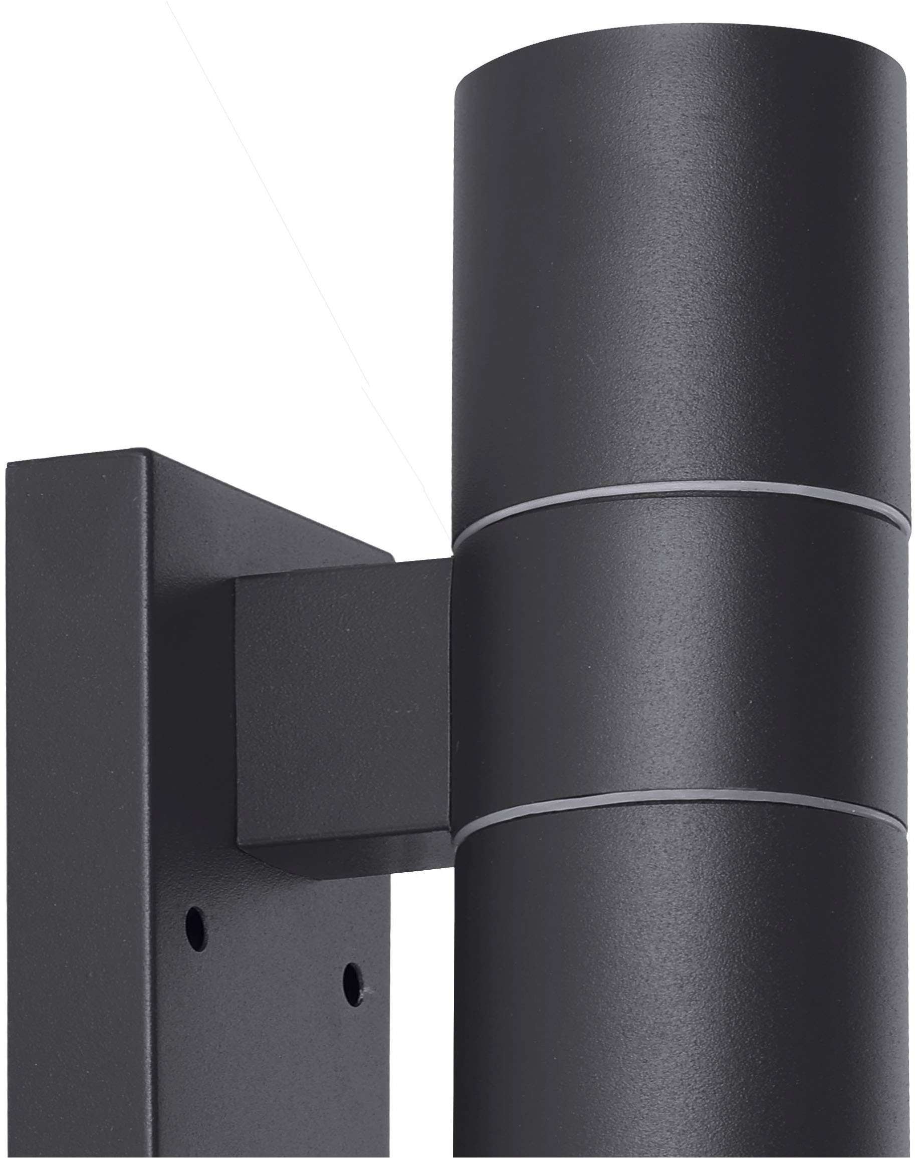 EGLO Wandleuchte »Riga 5 Außen-Wandlampe, Außenleuchte, IP44, Deckenleuchte, Lampe« GU10 1 Stk. Wand-/Deckenleuchte - L6,5 x H21,5 x AL11cm - anthrazit - 2X2,8W inkl.