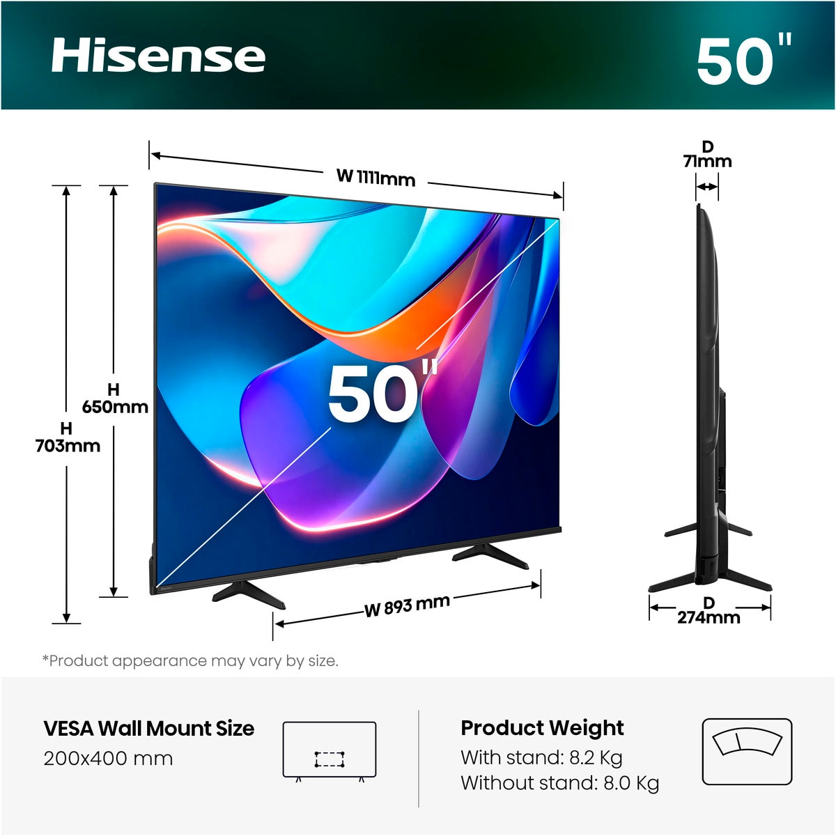 Hisense LED-Fernseher »50A6S« 126 cm/50 ″ Smart-TV