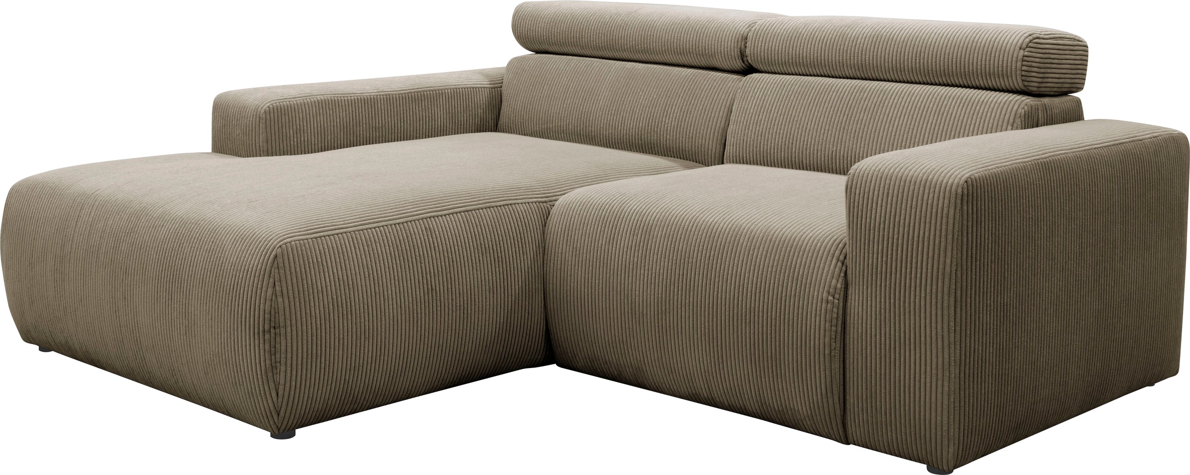 DOMO collection Ecksofa »Brandon kleine Ausführung B/T/H: 214/100/80 cm«, Mit Kopfteilverstellung, auch in Leder und Cord, L-Form