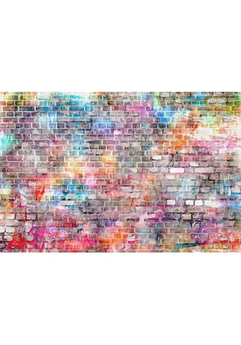 Papermoon Fototapete »STEINWAND ZIEGEL GRAFFITI«, Vliestapete, hochwertiger... kaufen