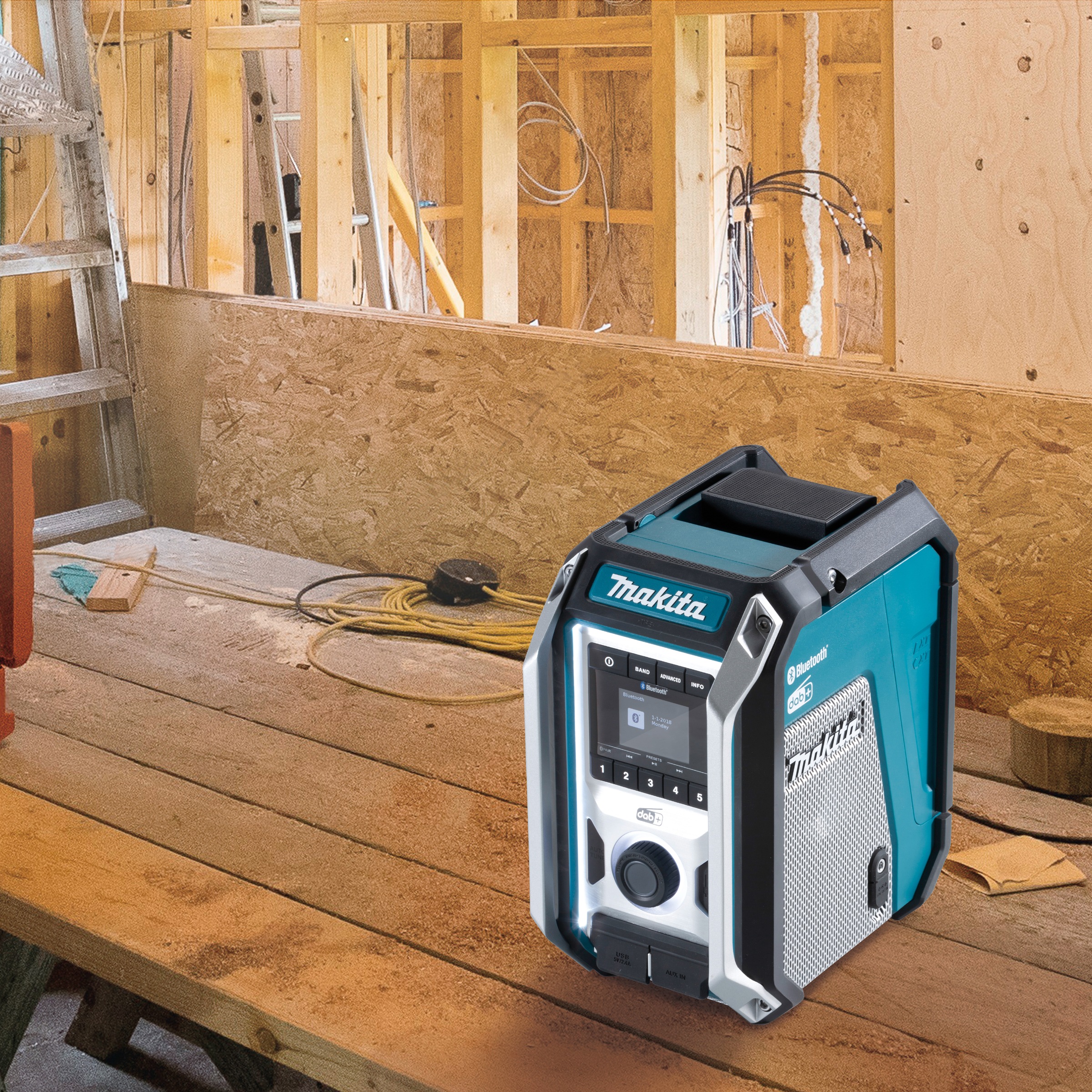 Makita Baustellenradio »DMR115«, (Bluetooth FM-Tuner-Digitalradio (DAB+), 12V, Bluetooth-Radio, ohne Akku