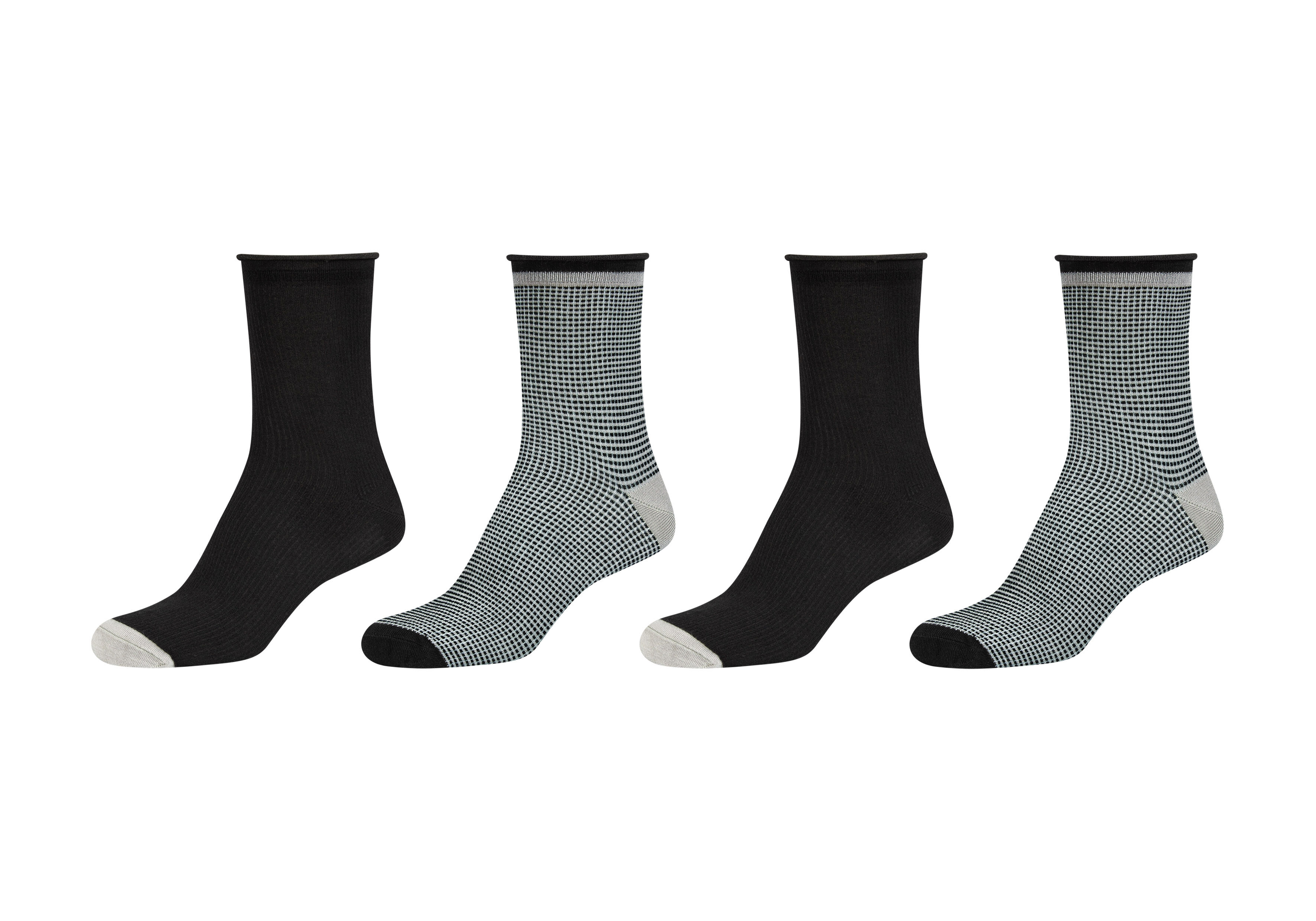 Camano Langsocken »silky touch« 4 Stk. tlg. mit verstärkter Ferse in schwarz, Größe 35-38