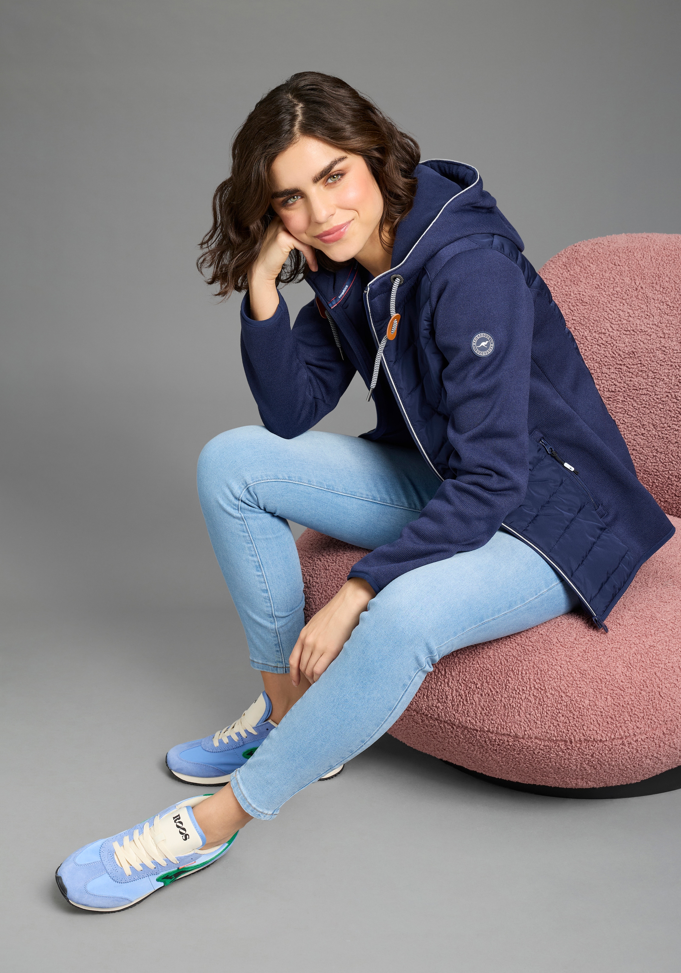 KangaROOS Hybridjacke mit Kapuze Übergangsjacke mit Kapuze Reißverschlusstaschen