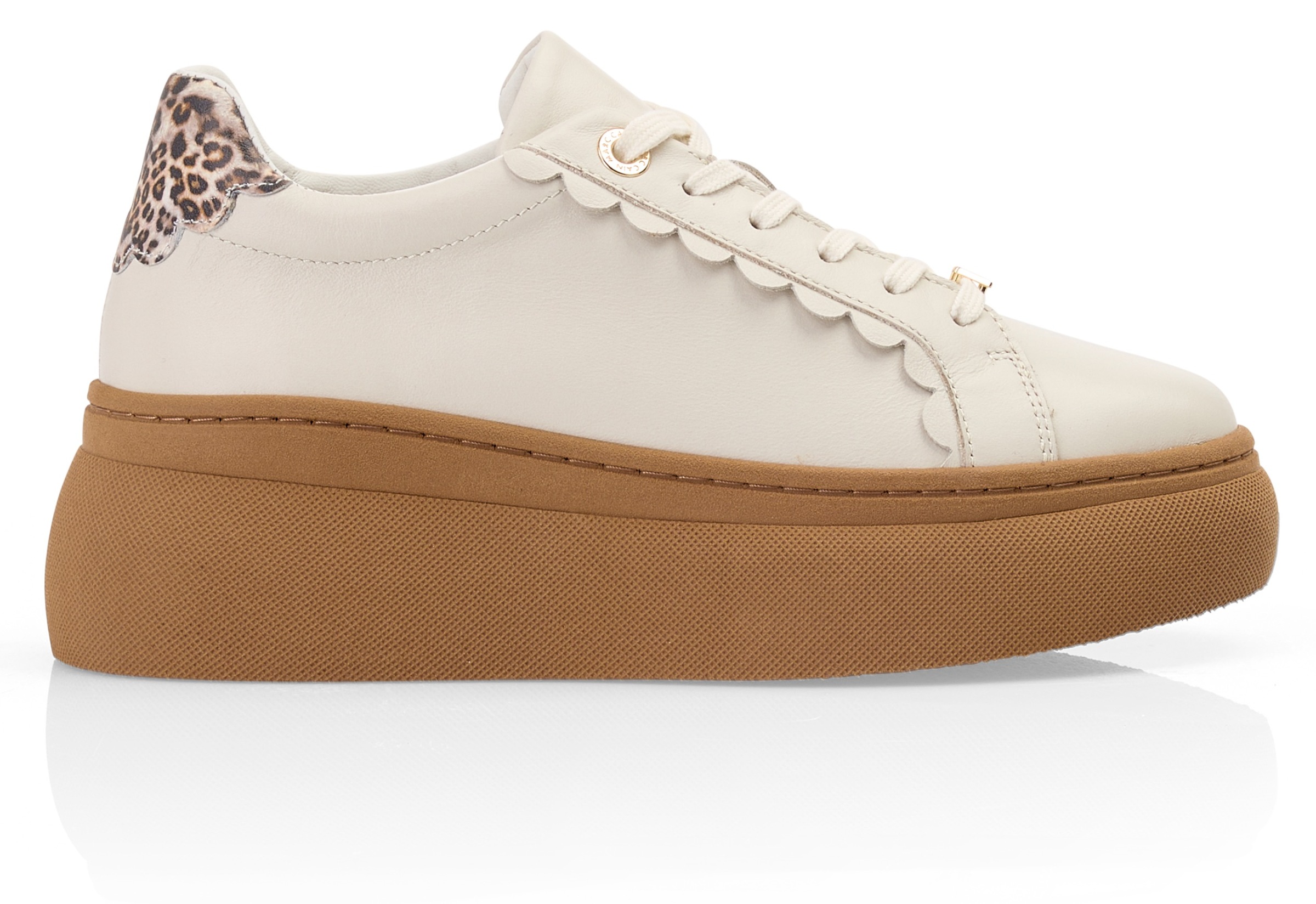 Marc Cain Plateausneaker »"Happy Classics"«, Chunky Sneaker, Retro Sneaker mit modischer Ferse im Animal Look