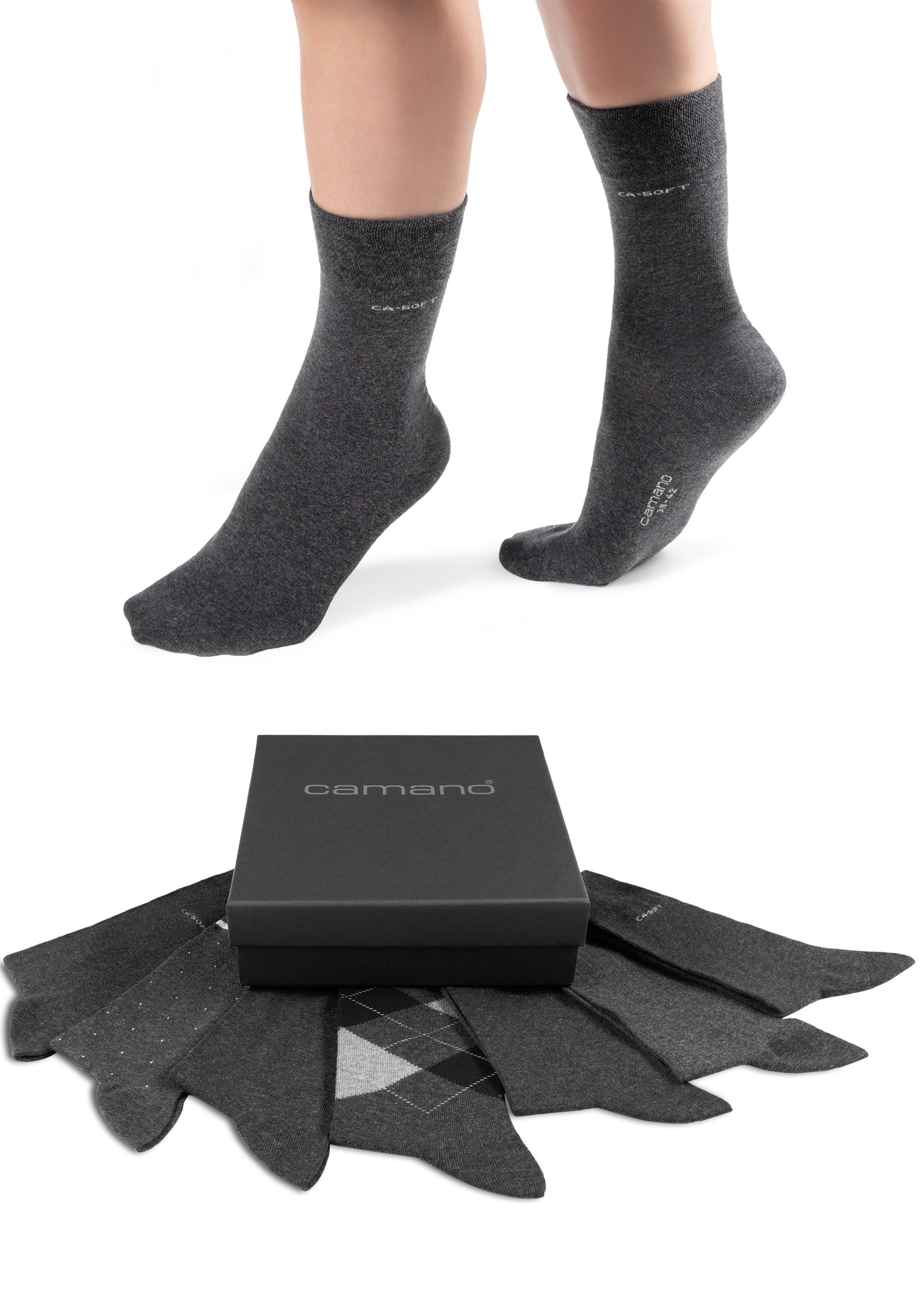 Camano Funktionssocken »ca-soft«, (7er Pack), mit langer Form