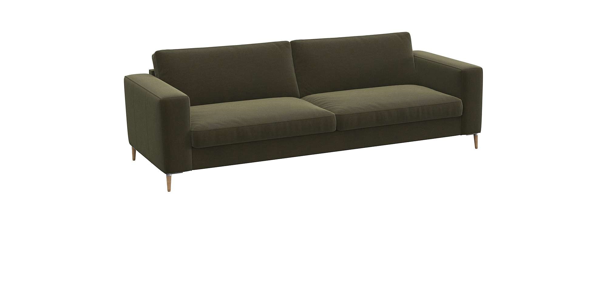 FLEXLUX 3-Sitzer »Fiore, super Sitzkomfort durch Kaltschaum im Sitz« breite Armlehnen, Füße Alu+ Eiche