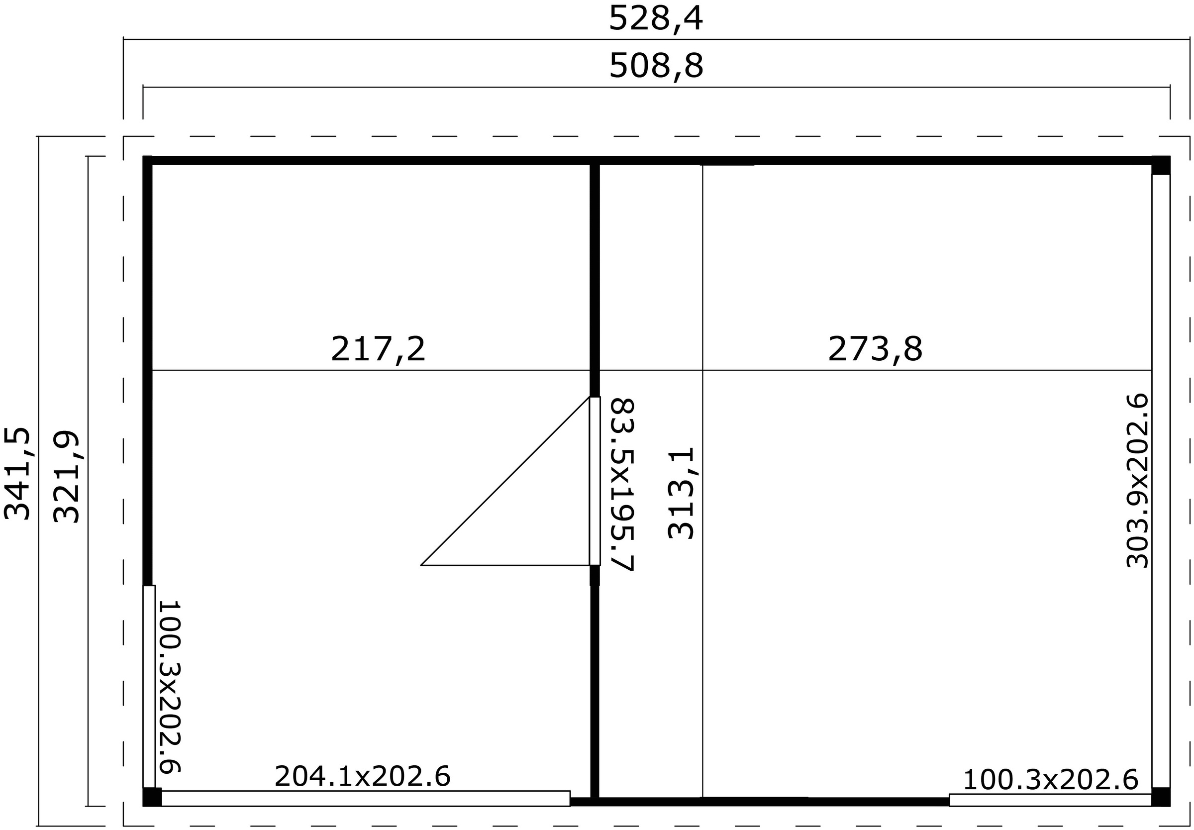 LASITA MAJA Gartenhaus »DOMEO 3 CARBONGRAU/ANTHRAZIT«, (Set), 2-Raum, Fundamentmass 5088 x 3219, Carbongrau
