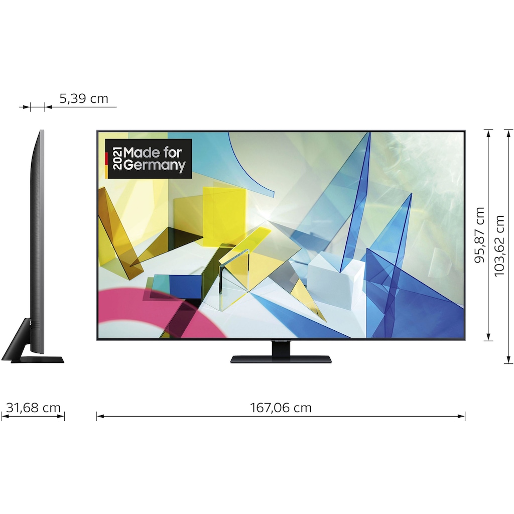 Samsung QLED-Fernseher »GQ75Q80TGT«, 189 cm/75 Zoll, 4K Ultra HD, Smart-TV, Quantum HDR 1500-Quantum Prozessor 4K-Direct Full Array