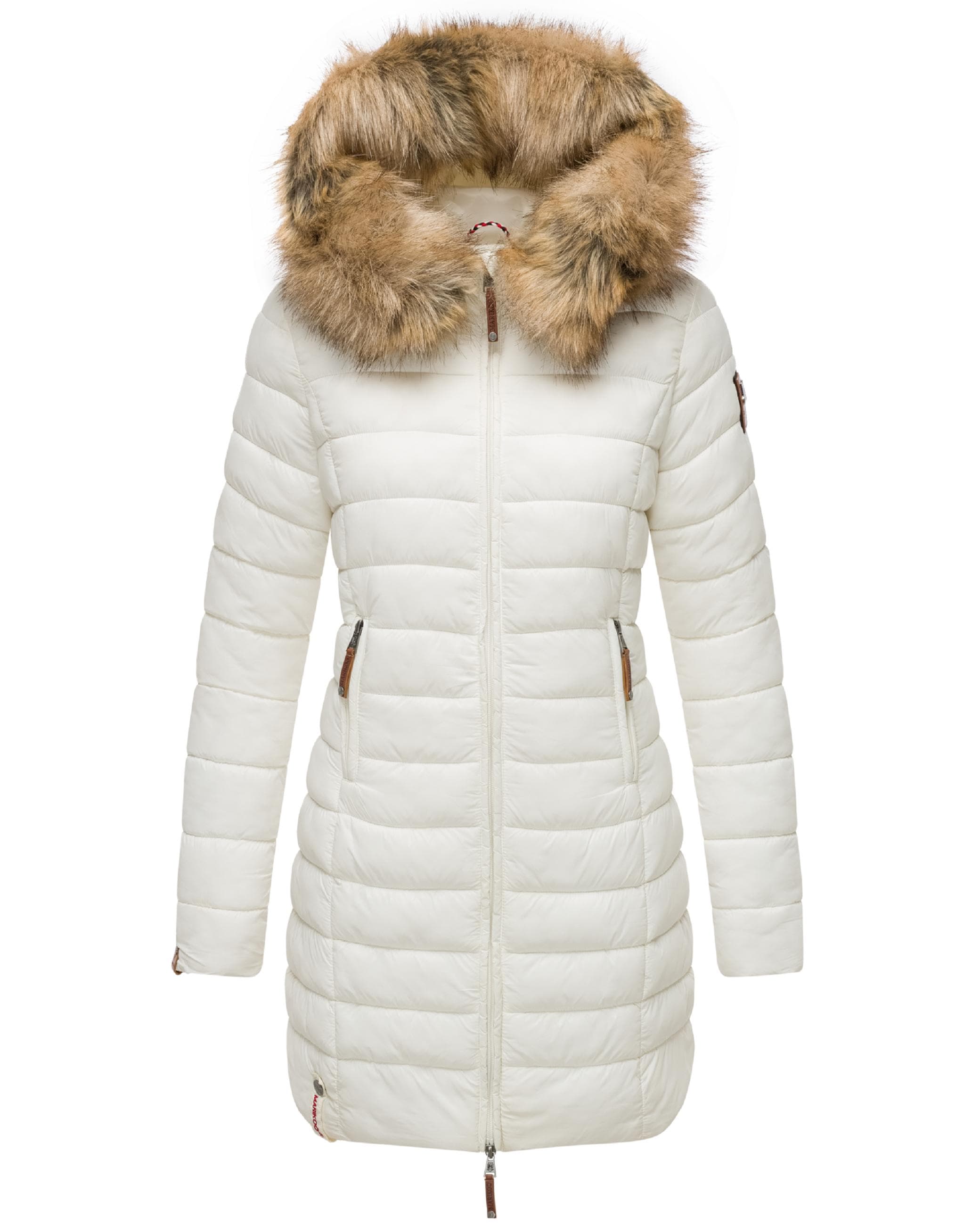 Marikoo Steppmantel »Steppmantel Rose-Stepp«, zeitloser Winterparka mit großer Kunstfellkapuze