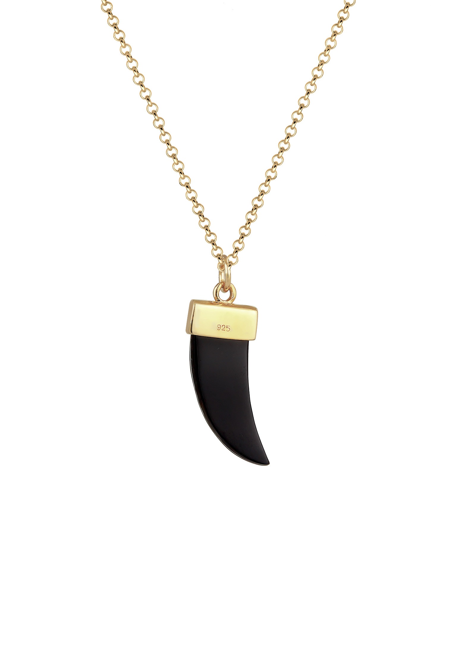 Elli Kette mit Anhänger »Halskette Anhänger Zahn Abalone Muschel 925 Sterling Silber vergoldet«
