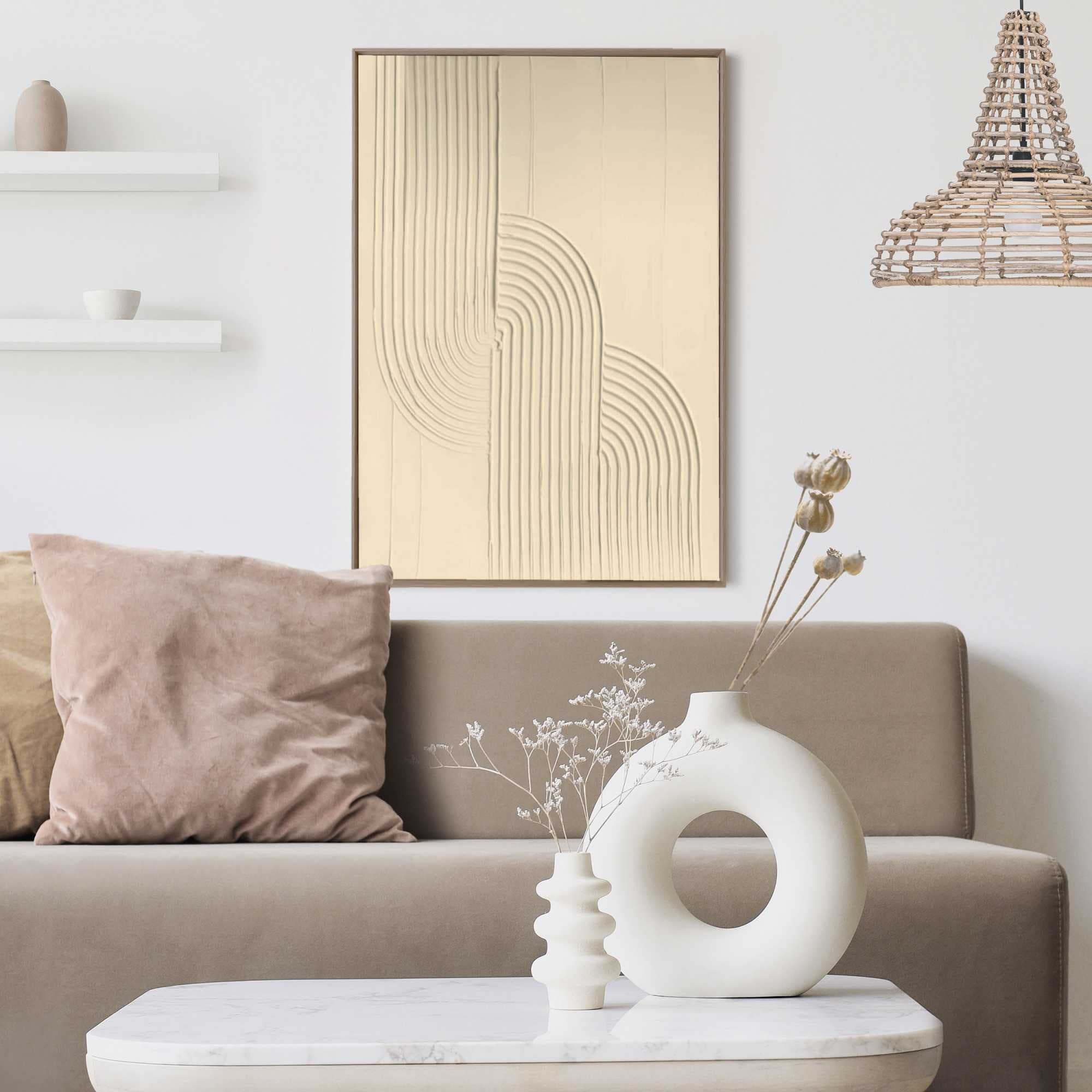 Reinders! Wandbild »Knot - sand«, Wohnzimmer - Beige - MDF - Abstrakt - 50x70 cm