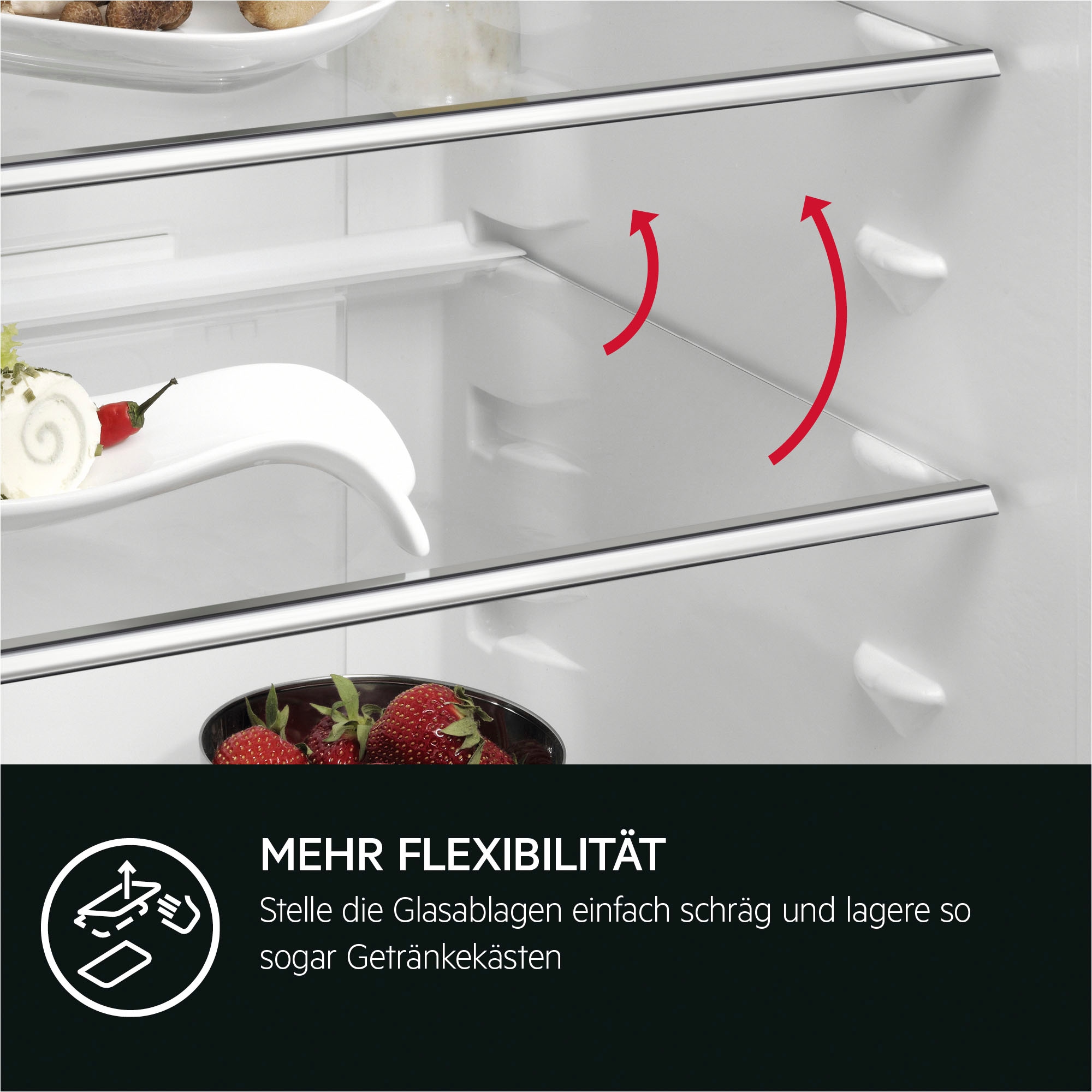 AEG Einbaukühlschrank Serie 5000 »TSF5O88WDF«, 137 L, variable Glasablagen bis zu 25 kg belastbar, Touch, Festtür