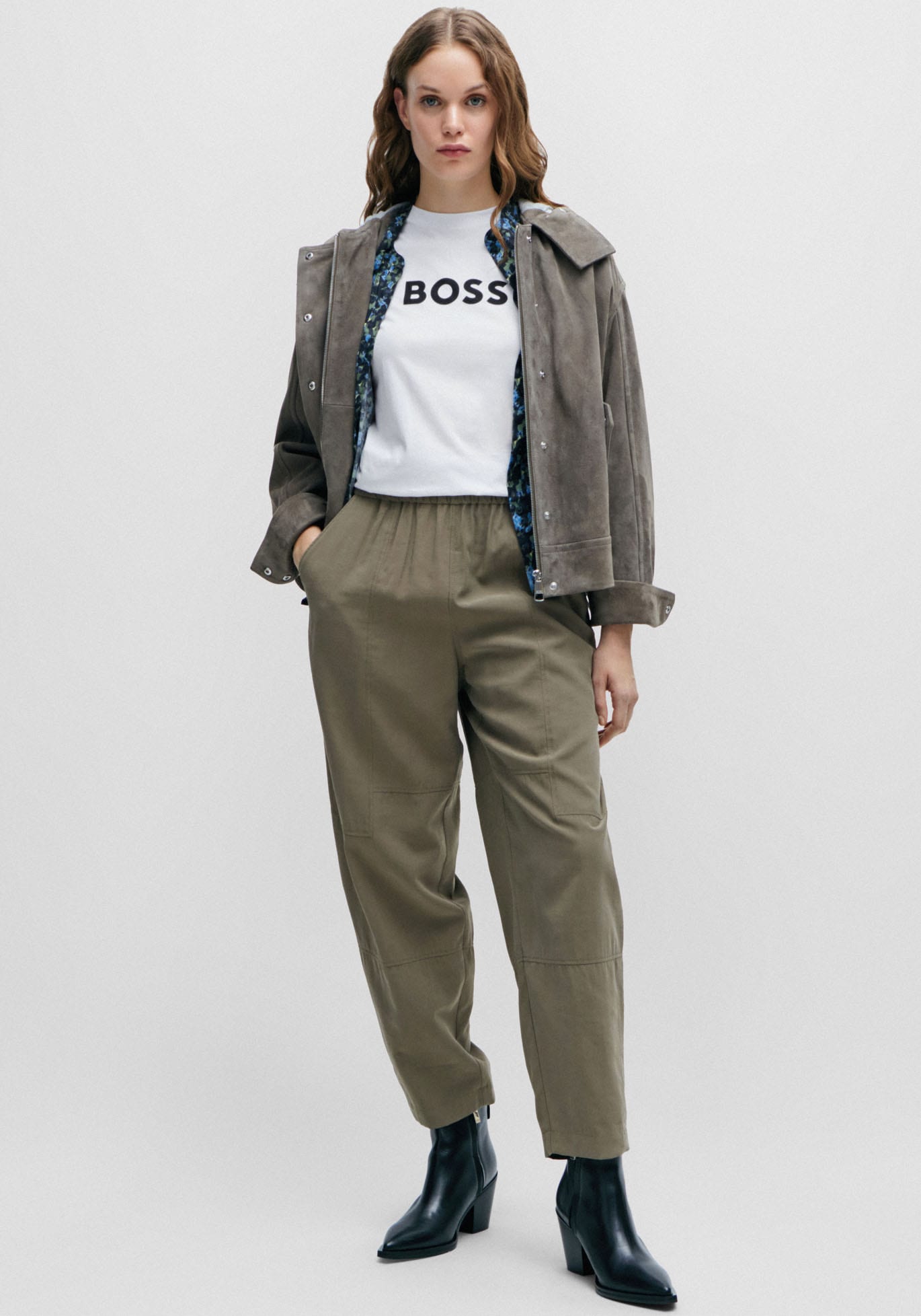 BOSS ORANGE T-Shirt »Elogo Premium Damenmode«, mit BOSS-Schriftzug