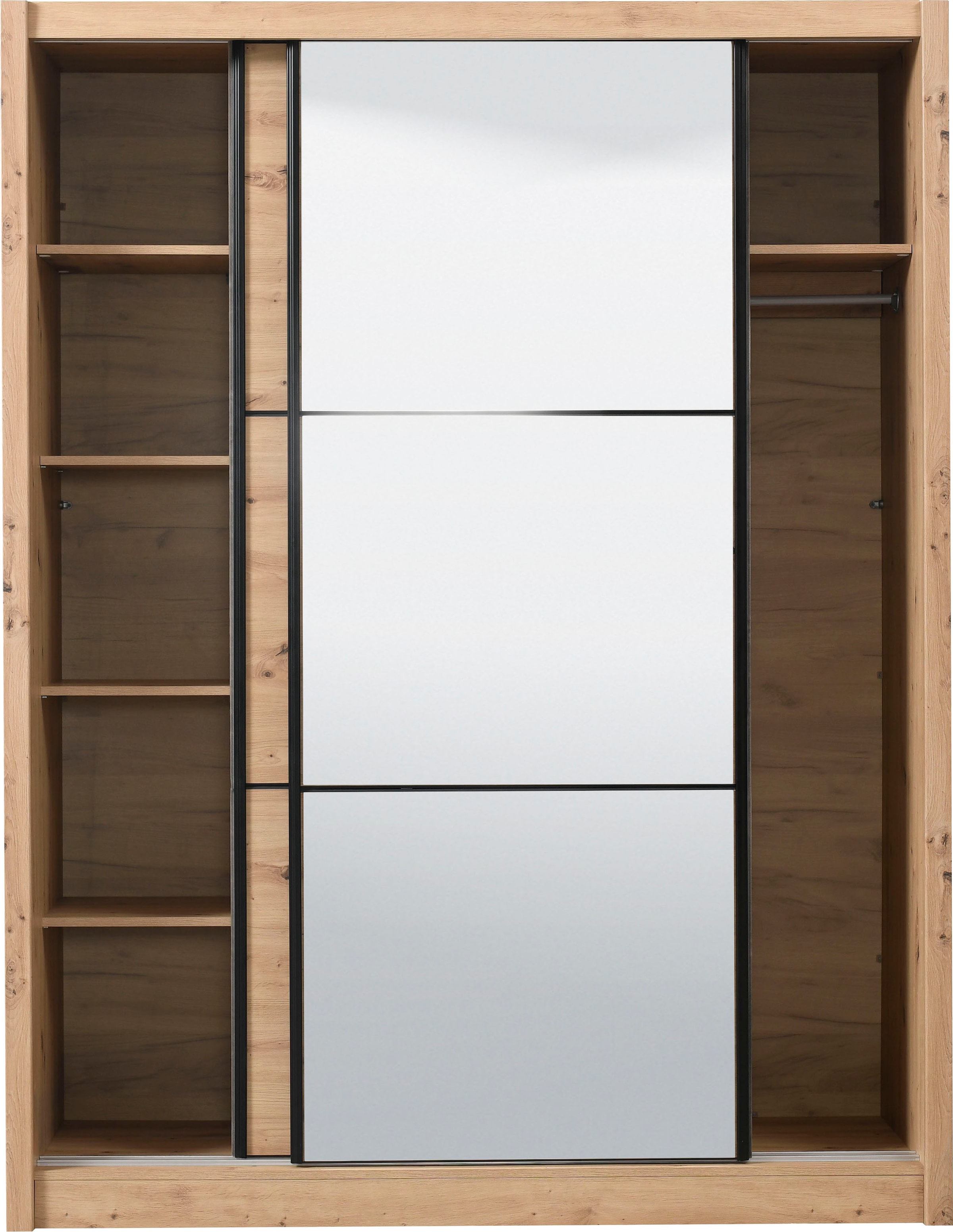 INOSIGN Schwebetürenschrank »Navara Kleiderschrank mit Spiegel Wäscheschrank Garderobe«, mit großzügiger Innenausstattung, FSC®-zertifiziert, in 3 Breiten