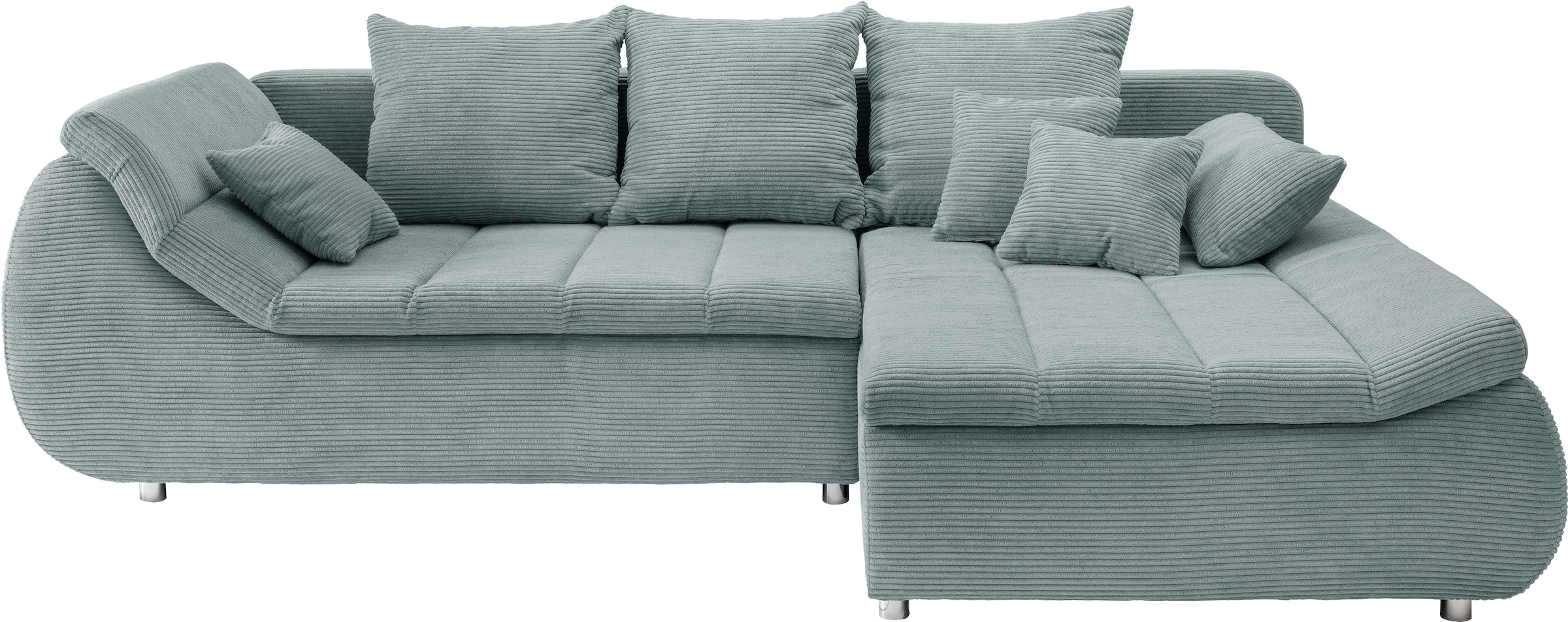 INOSIGN Ecksofa »Imola elegant und bequem, aktuelle Steppung im Sitz, L-Form«, wahlweise mit Bettfunktion