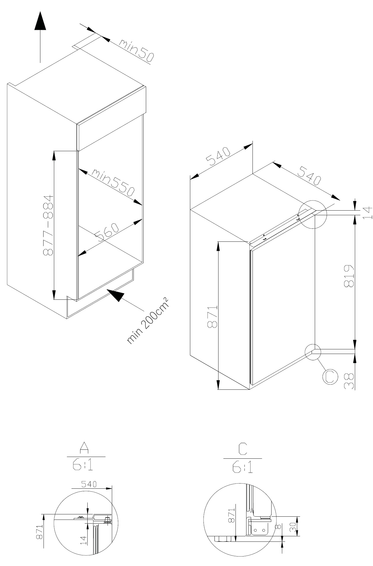 Amica Einbaugefrierschrank »EGS 16173/1 / BZ138.4i(E)«, 87,1 cm hoch, 54 cm breit