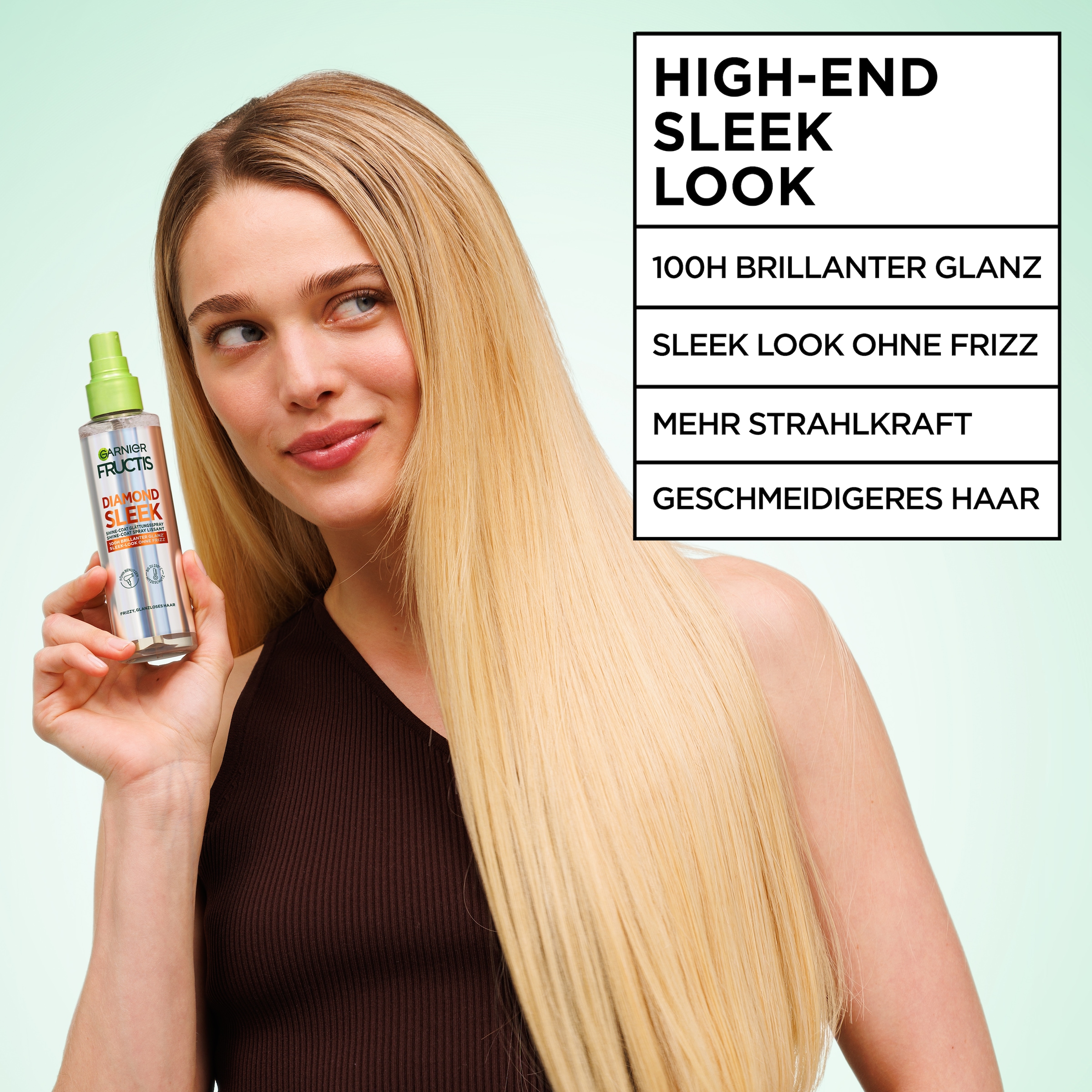 GARNIER Haarpflege-Spray »FRUCTIS DIAMOND SLEEK SHINE-COAT GLÄTTUNGSSPRAY« für glattes Haar, mit Diamond Sleek Shine-Coat Formel, nicht fettend
