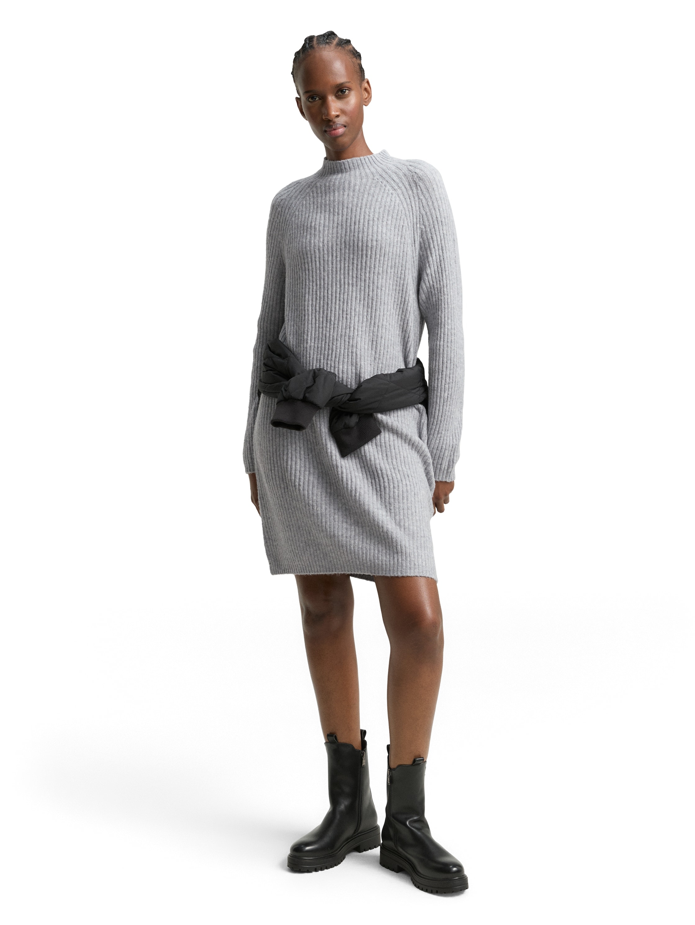 TOM TAILOR Denim Strickkleid, mit Stehkragen