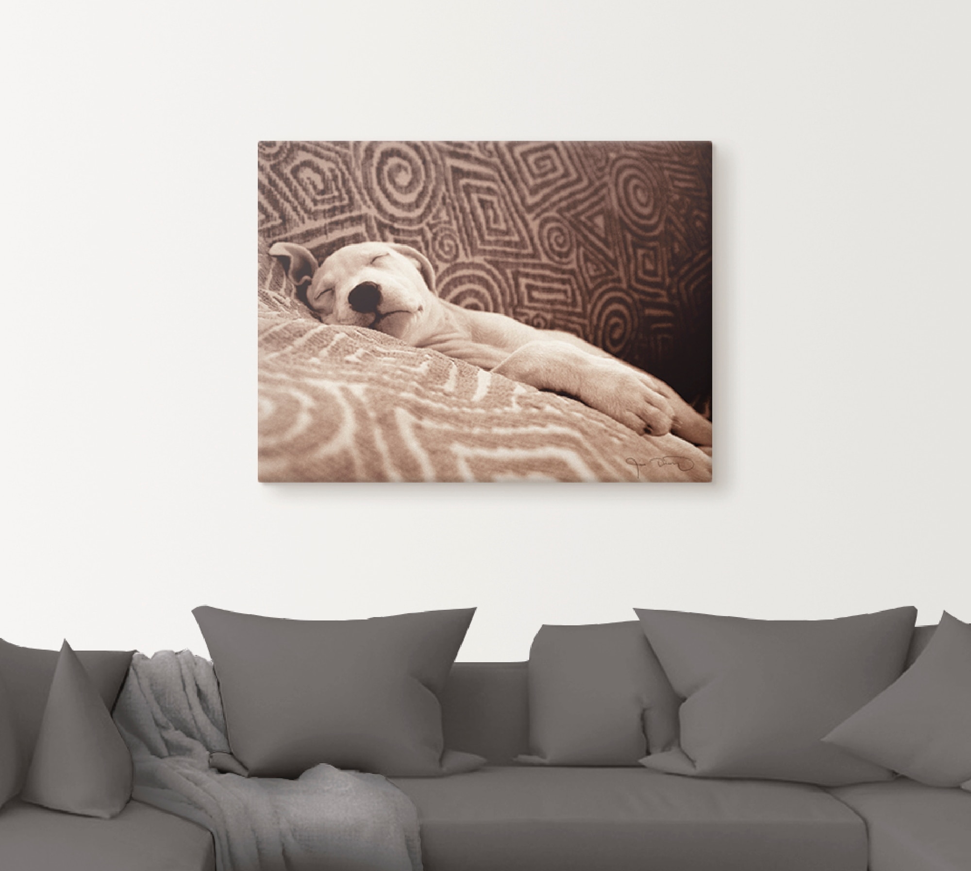 Artland Wandbild »Müder Hund«, Haustiere, (1 St.), als Leinwandbild, Wandaufkleber oder Poster in versch. Größen