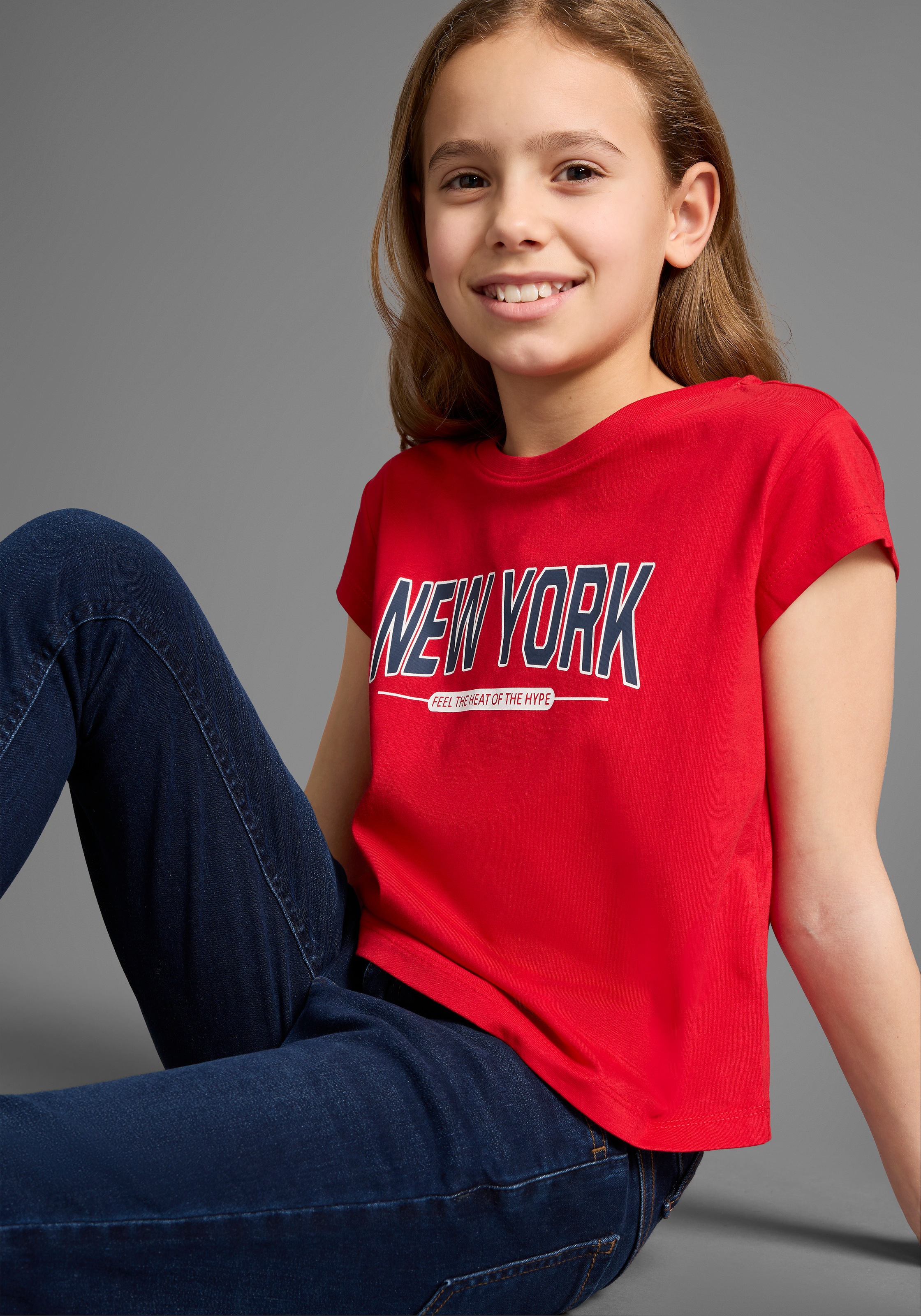 KIDSWORLD T-Shirt »New York - Print«, Kurzarm, gerade Passform, mit stylischem Druck