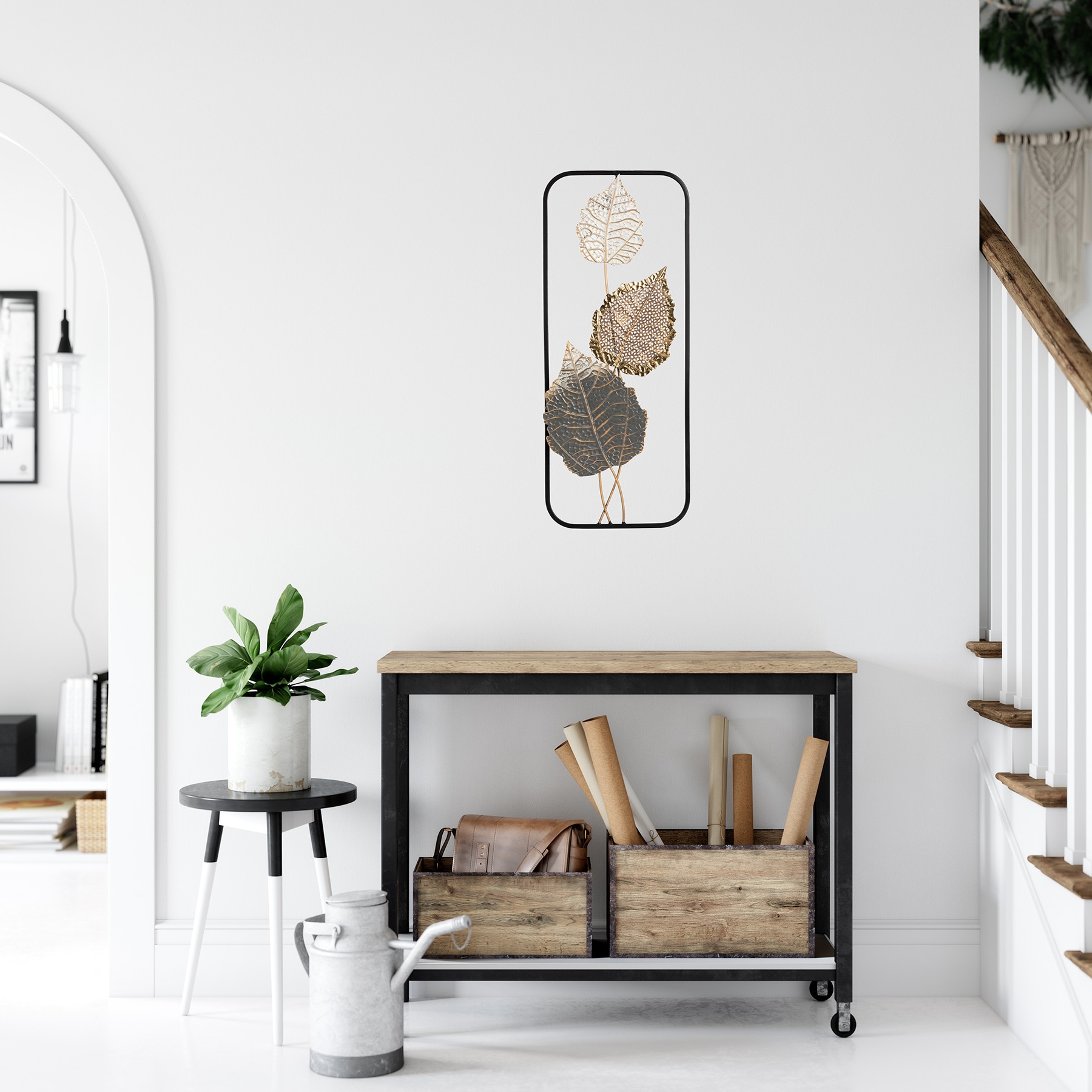 Bönninghoff Metallbild »BLÄTTER 25x61 cm – Deko modern«