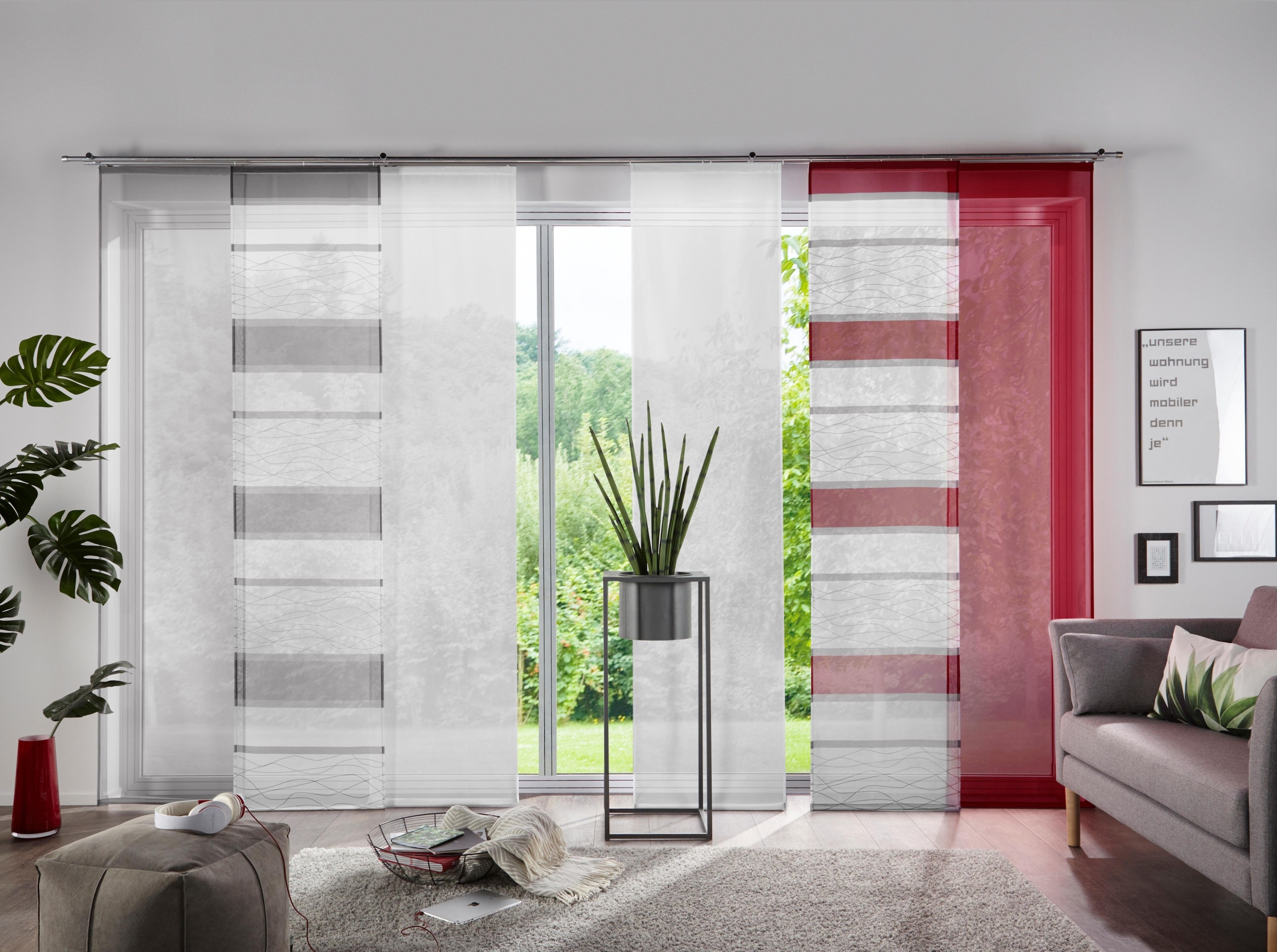 my home Schiebegardine »Xanten« Klettband 2 Stk. tlg. 2-er Set, mit Befestigungszubehör, Breite 57 cm, Raumteiler, modern