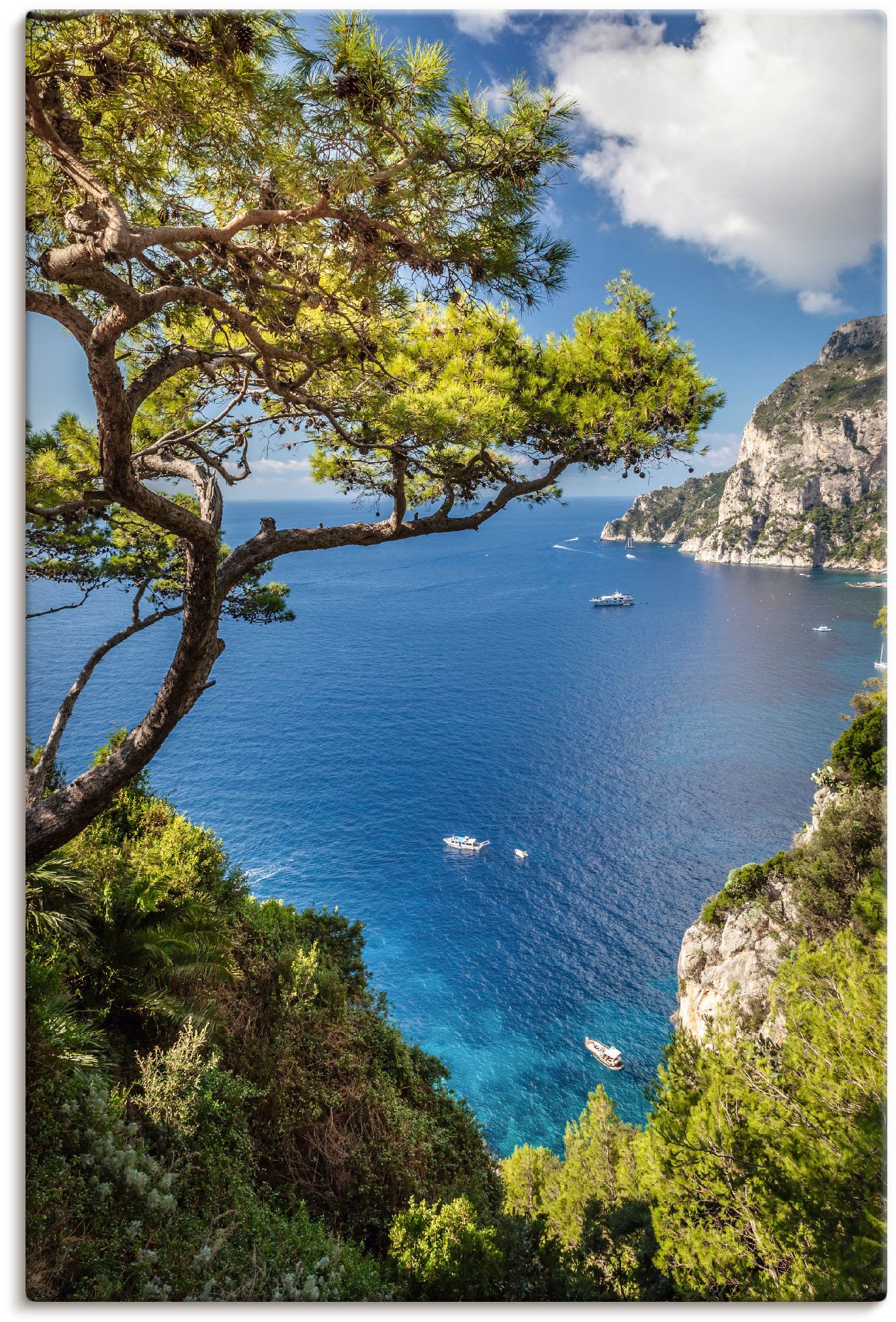 Artland Wandbild »Punta de Masullo, Insel Capri, Italien«, Meer Bilder, (1 St.), als Alubild, Outdoorbild, Leinwandbild, Poster, Wandaufkleber