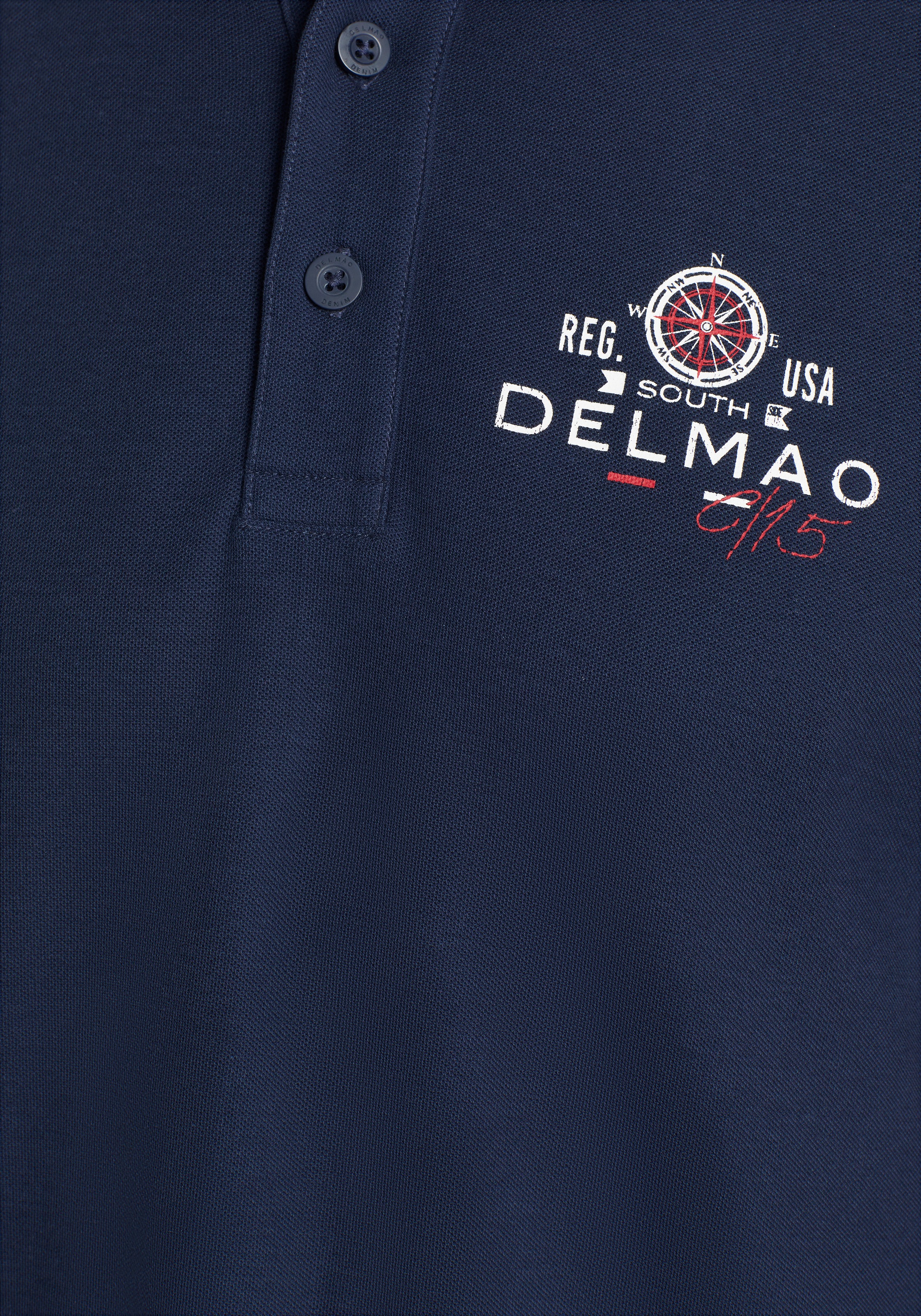 DELMAO Poloshirt, mit Brustprint