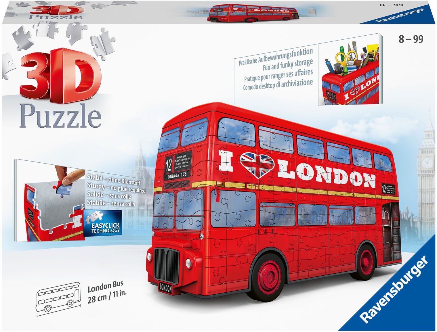 3D-Puzzle »London Bus«, Made in Europe, FSC® - schützt Wald - weltweit