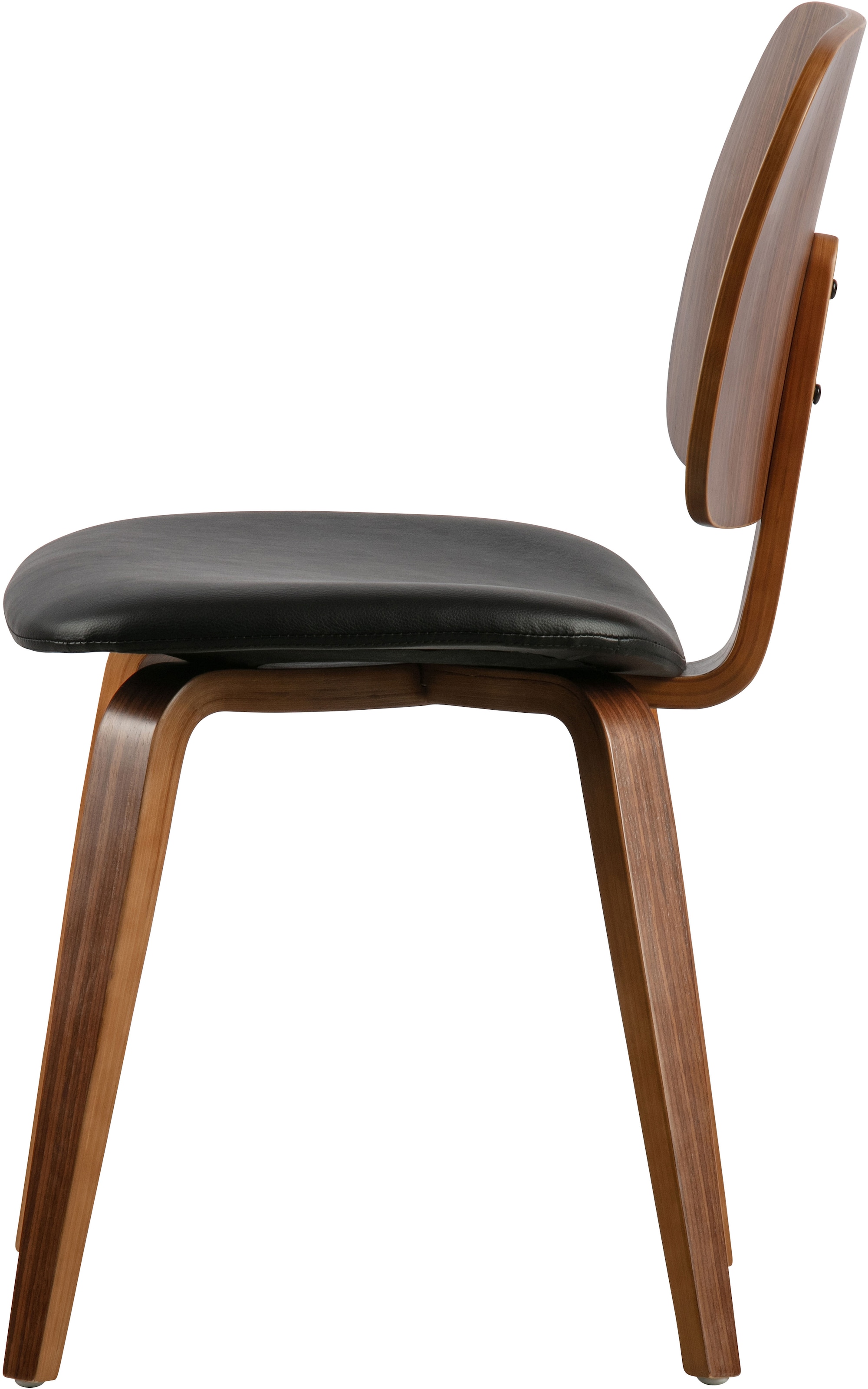WOOOD Esszimmerstuhl »Classic mit Kunstleder-Bezug, B 48 x T 50 x H 81 cm« () Walnussfurnier-Gestell, Tragkraft 130 kg, Pfleiglicht