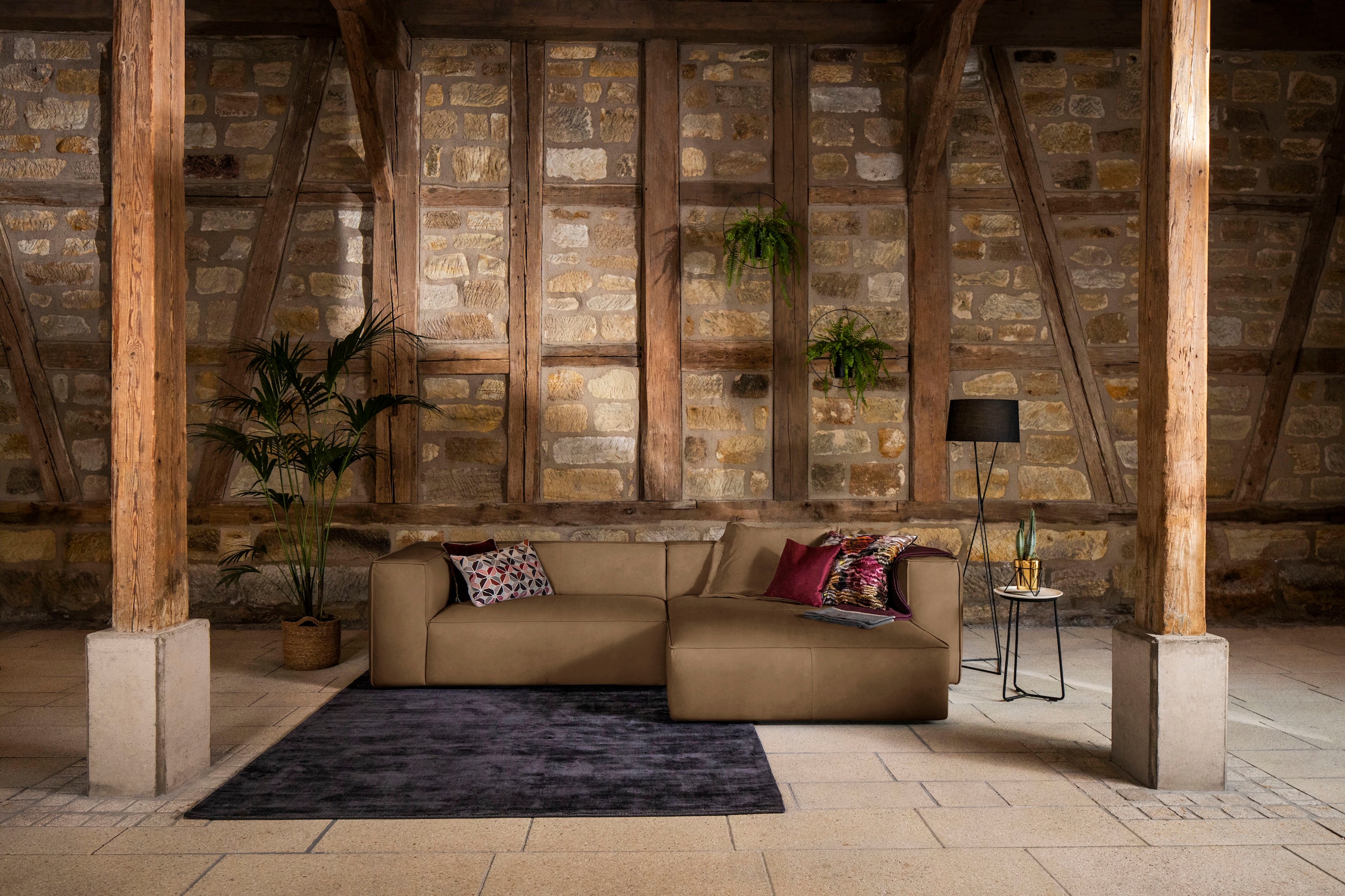 W.SCHILLIG Ecksofa »around-the-block, modern und elegant, bequem, L-Form«, mit eleganter Biese, mit Federkern