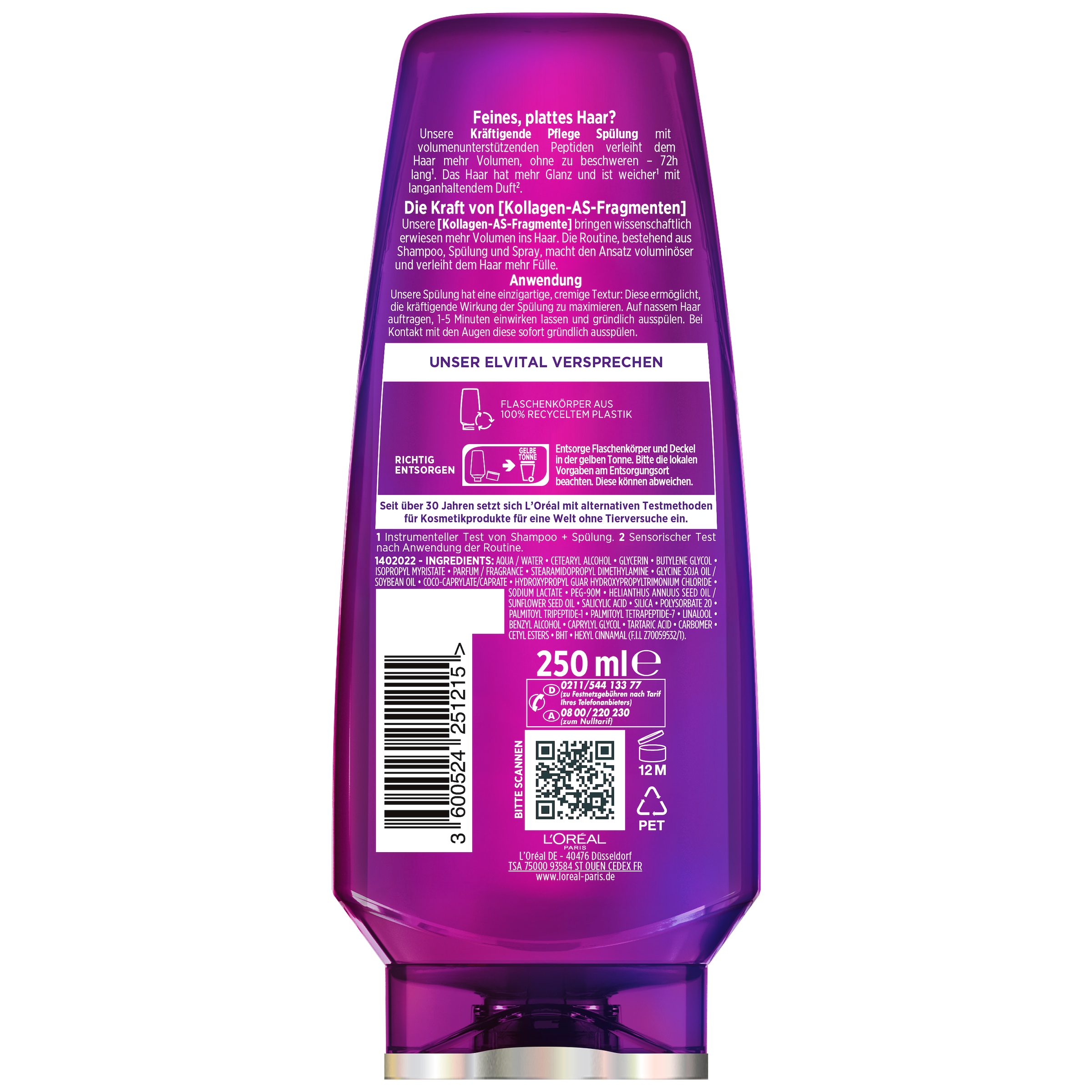 L'ORÉAL PARIS Haarspülung »L'Oréal Paris Elvital Collagen Lifter Spülung 6er Packung«