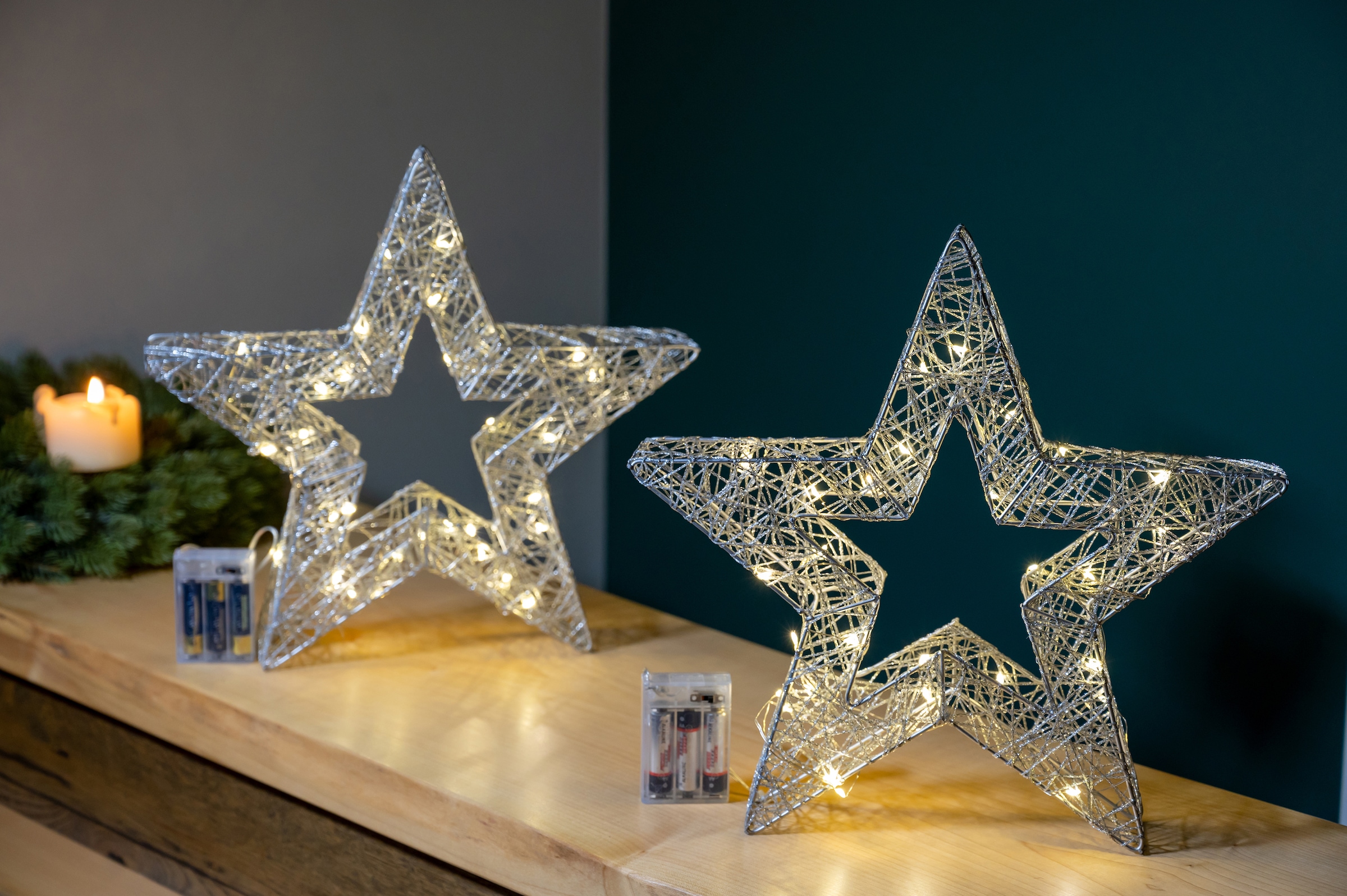 LED OTTO flammig-flammig, 60 stromsparende Stern LED »Weihnachtsstern, Online Shop im Weihnachtsdeko«, Star-Max