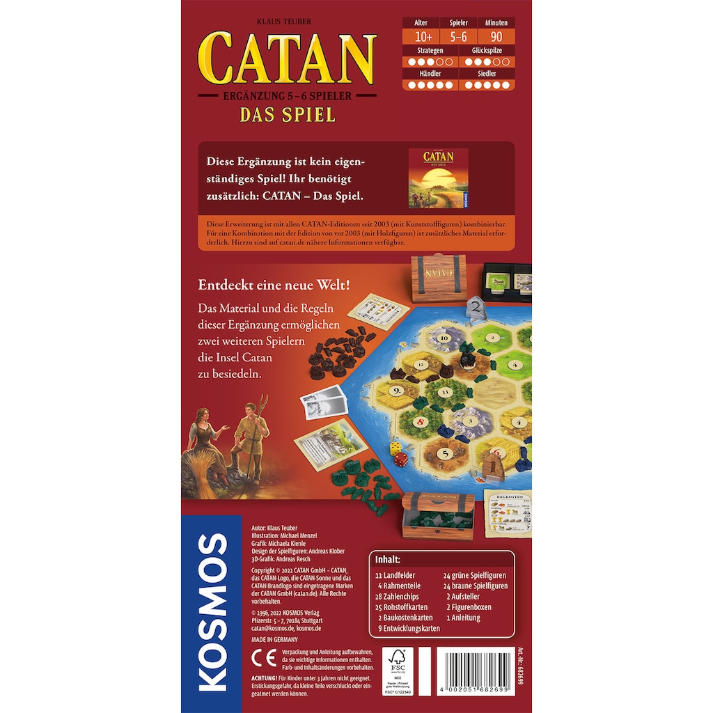 Kosmos Spiel »Catan - Das Spiel - Ergänzung 5-6 Spieler - Edition 2022«