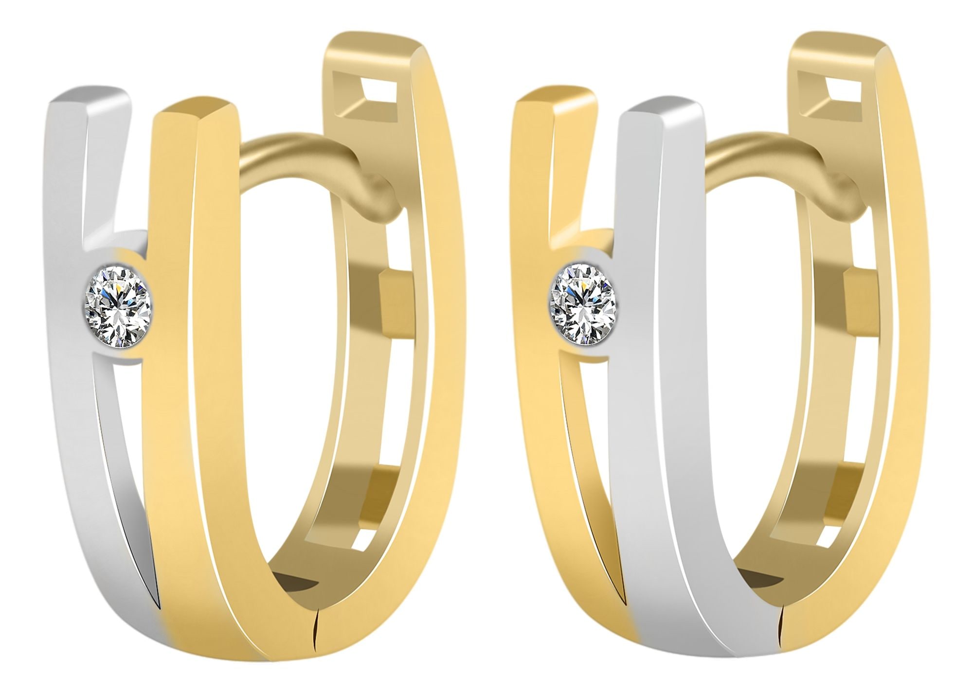 Adelia´s Paar Creolen »Damen Ohrringe ¿ Klappcreole aus 333 Gold mit Zirkonia«