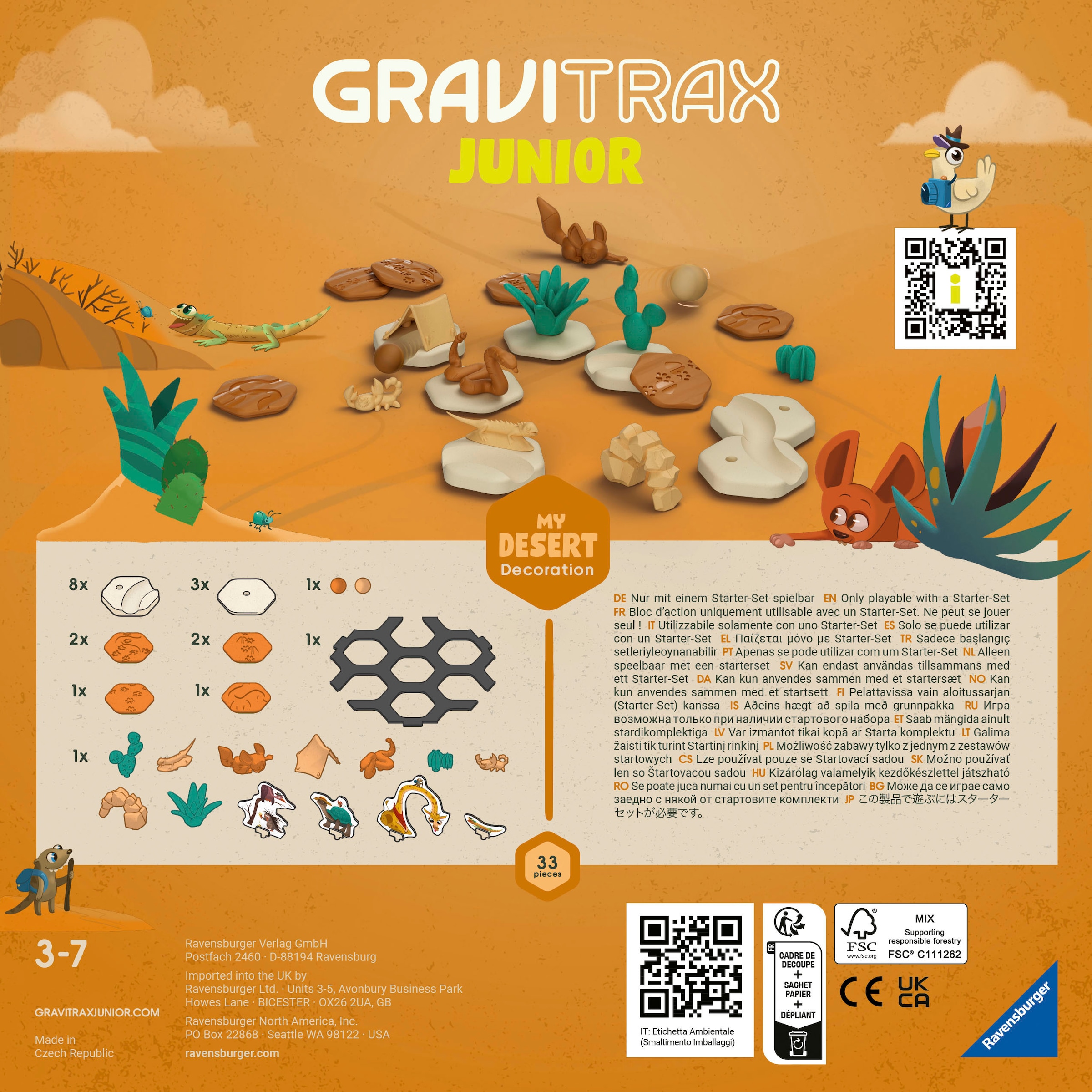 Ravensburger Kugelbahn-Bausatz »GraviTrax Junior Extension Desert«, Made in Europe; FSC® - schützt Wald - weltweit